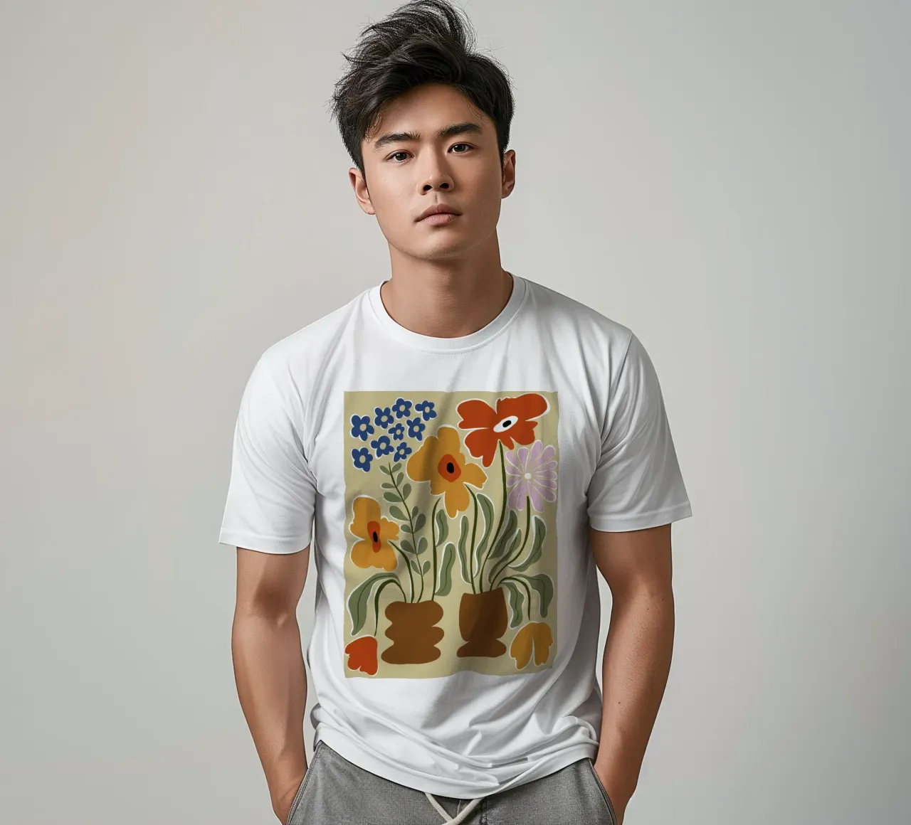 Colore classico in fiore t-shirt da Miho Art Studio