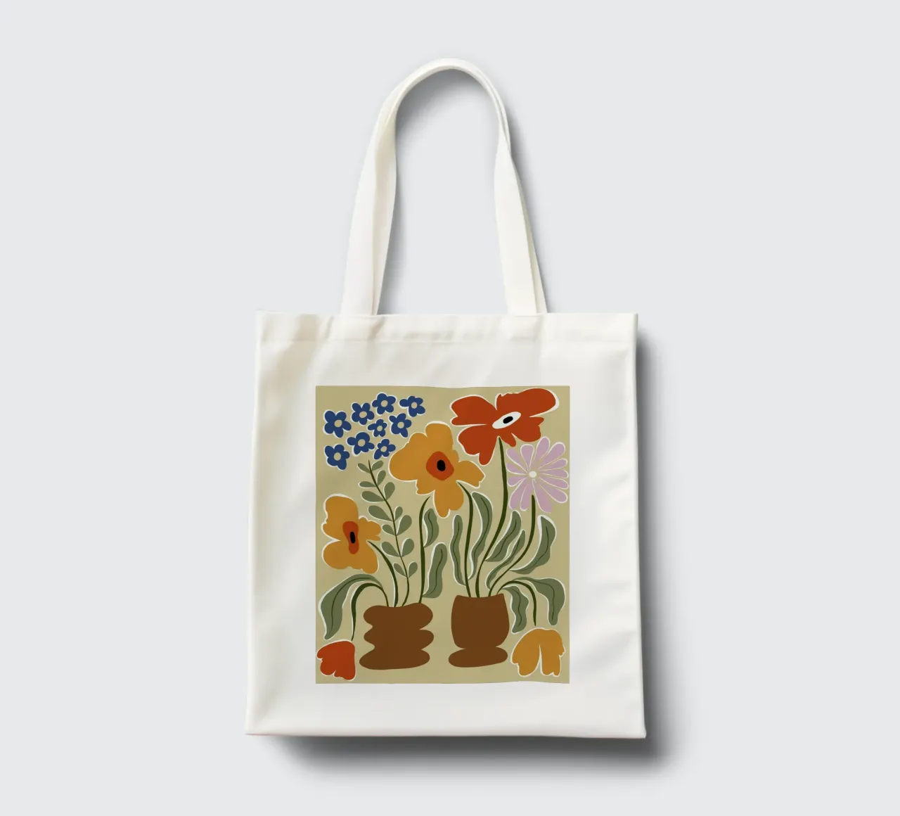 Colore classico in fiore borsa in juta da Miho Art Studio