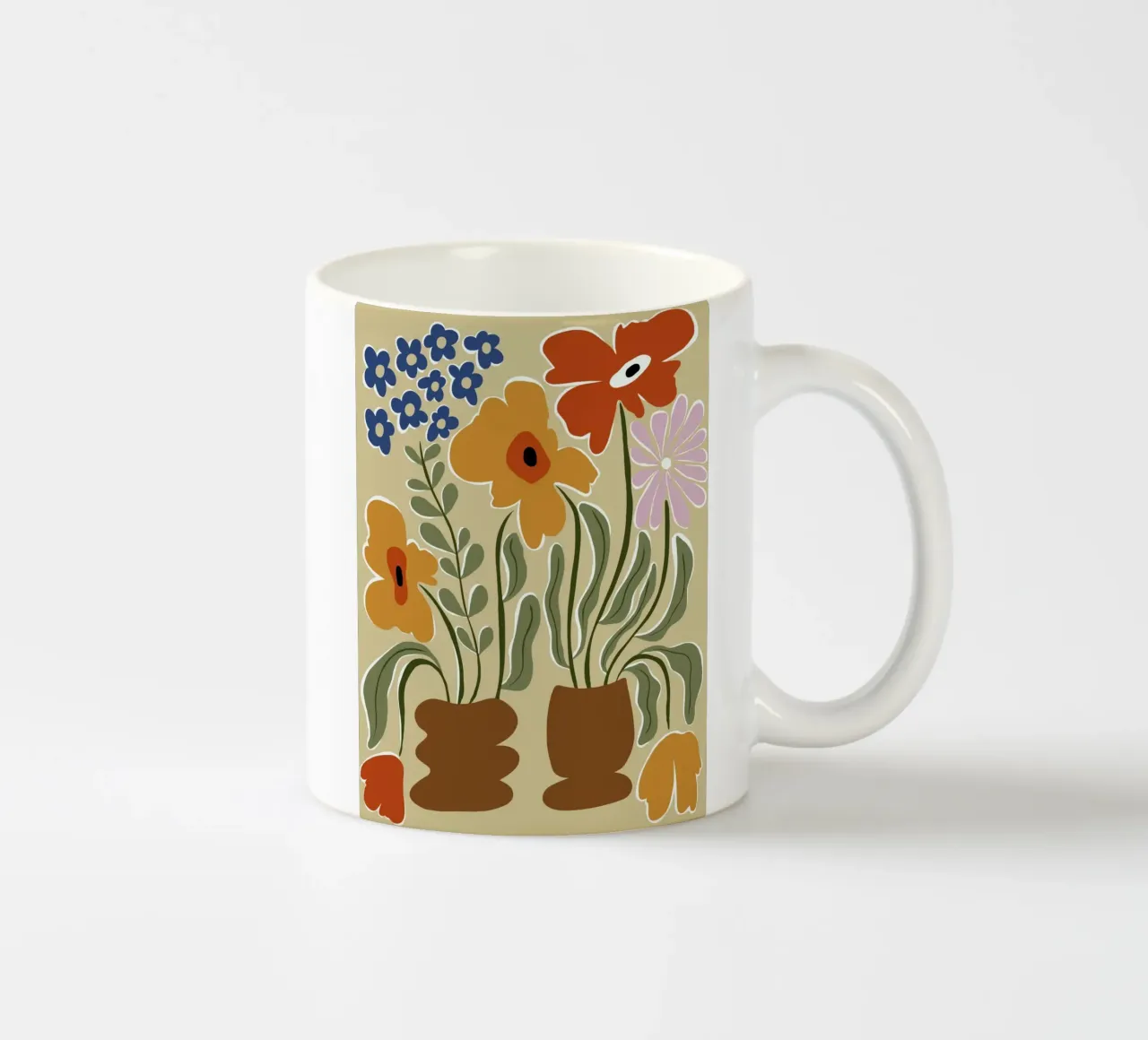 Colore classico in fiore tazza in ceramica da Miho Art Studio