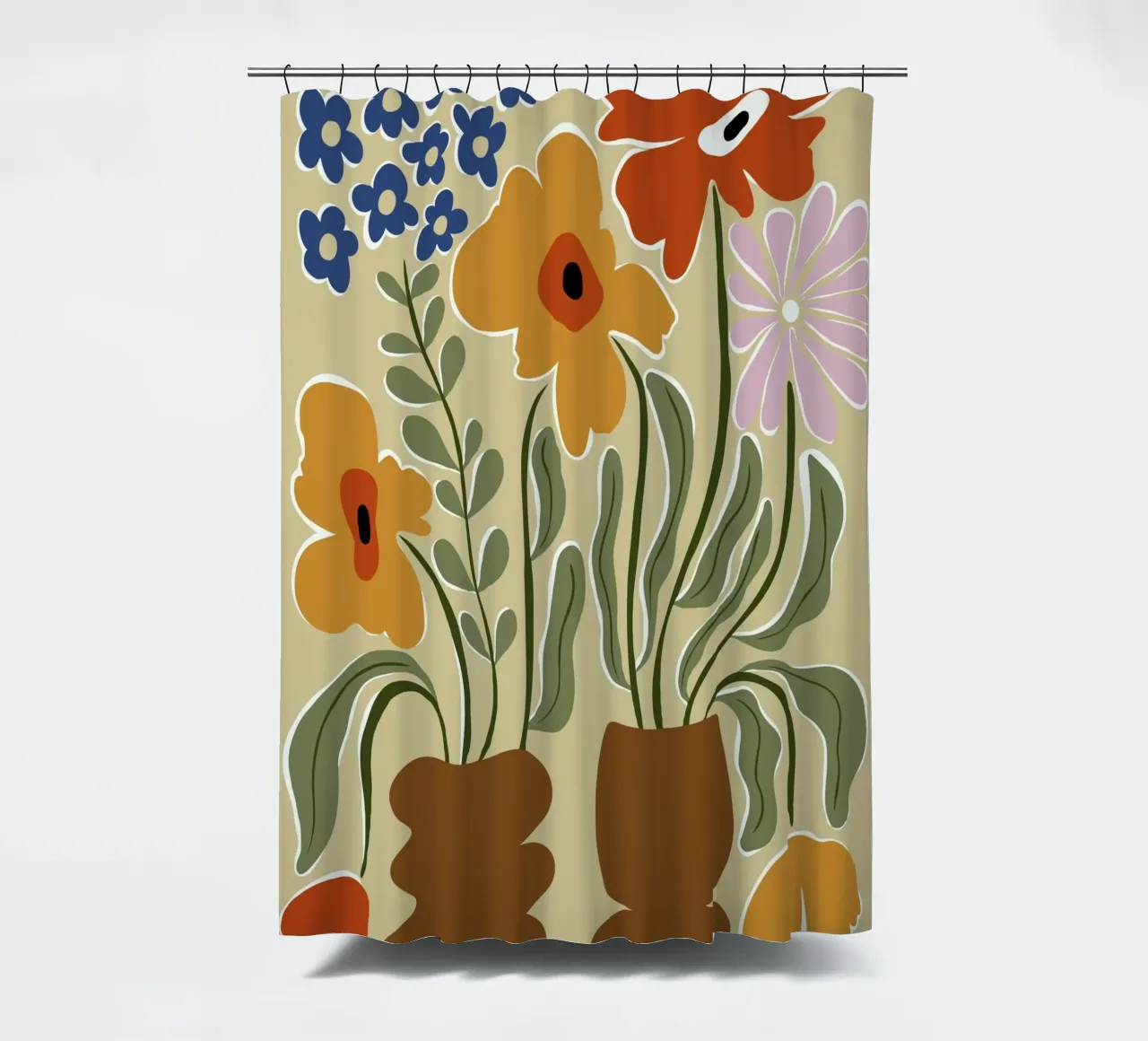 Colore classico in fiore tenda da doccia da Miho Art Studio