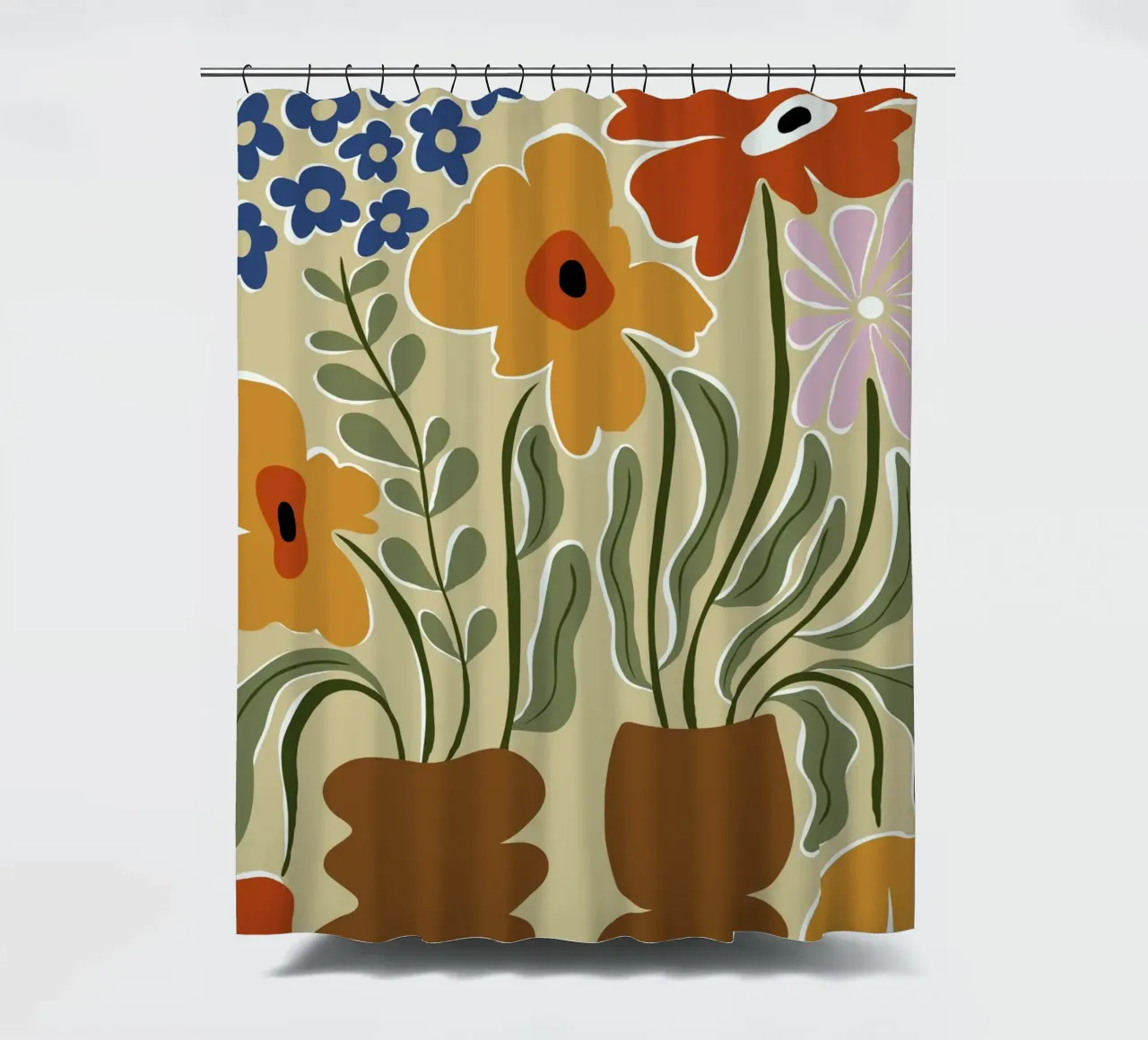 Colore classico in fiore tenda da doccia da Miho Art Studio