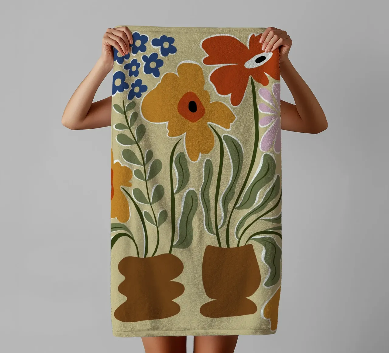 Colore classico in fiore asciugamano da bagno da Miho Art Studio