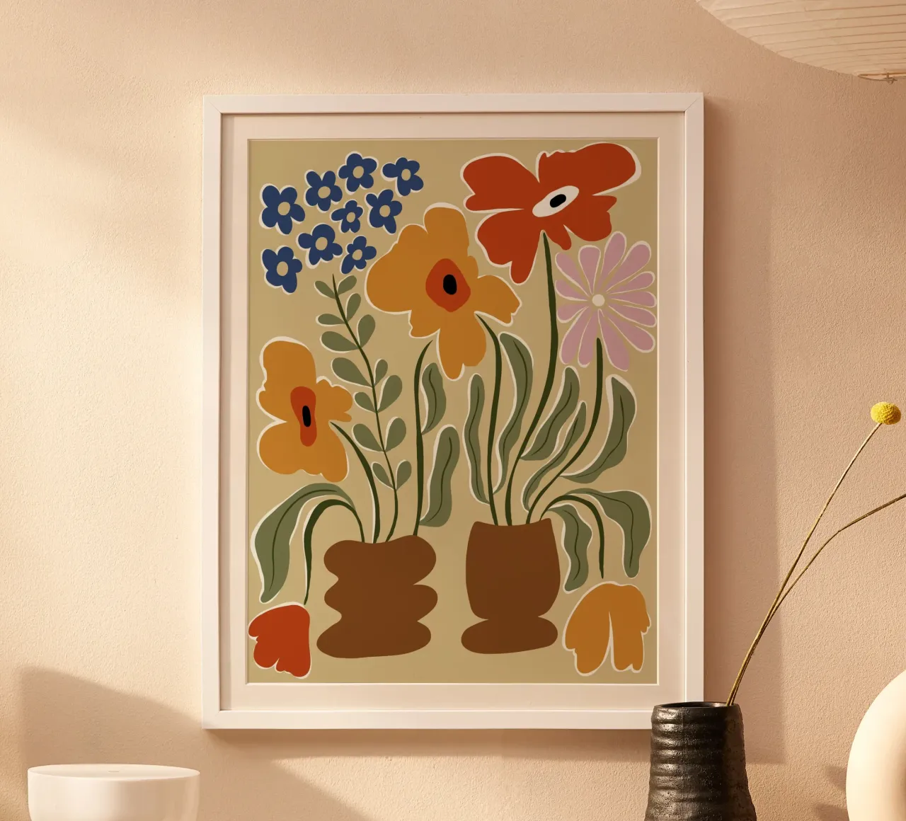 Colore classico in fiore poster con telaio in plastica da Miho Art Studio