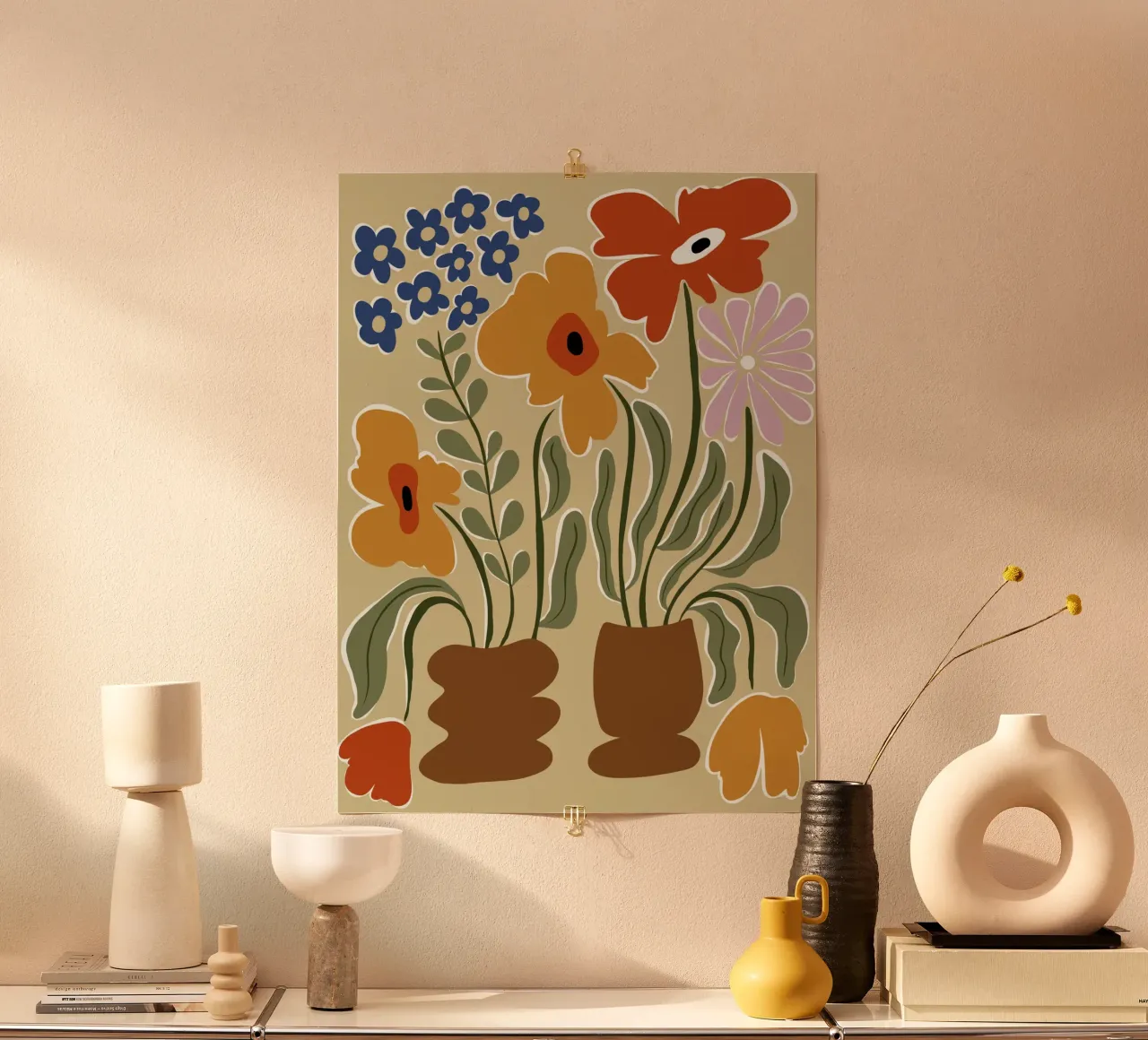 Colore classico in fiore poster con telaio in plastica da Miho Art Studio