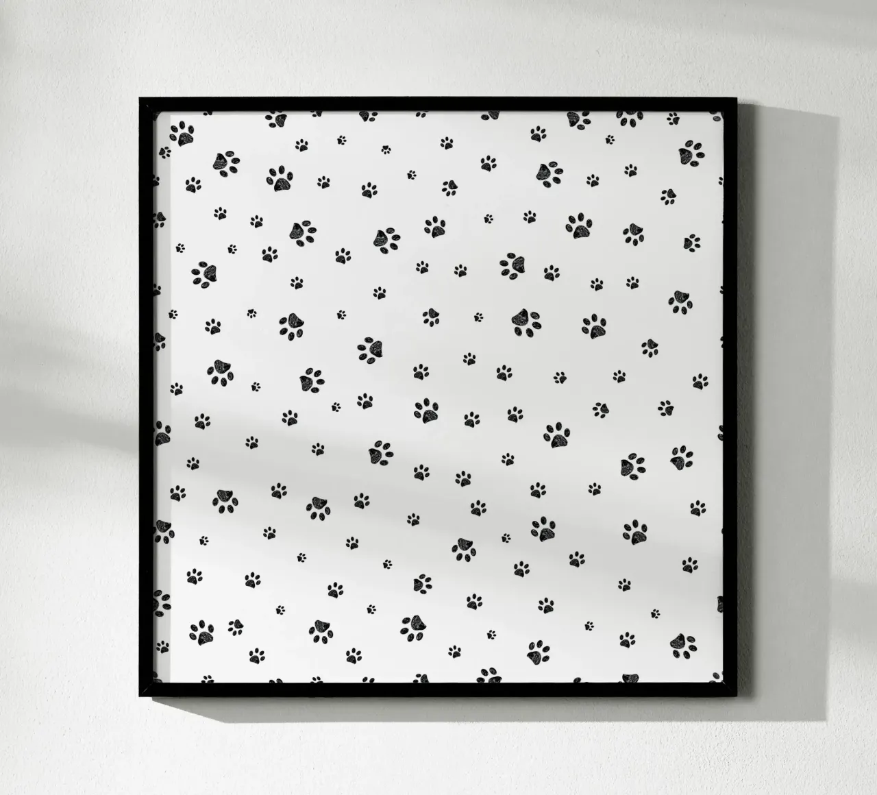 Tracciare le impronte delle zampe dello scarabeo nero poster con telaio in plastica da gulsengunel