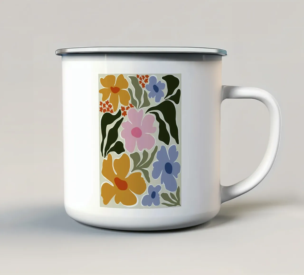 Flora nostalgica tazza in smalto da Miho Art Studio
