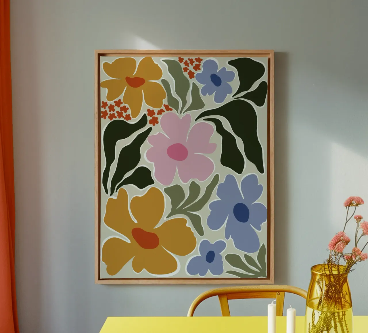 Flora nostalgica tela con Cornice a cassetta da Miho Art Studio