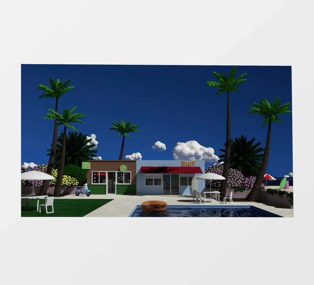 Scena low poly Hiroshi Nagai telo in pvc da MarshArt