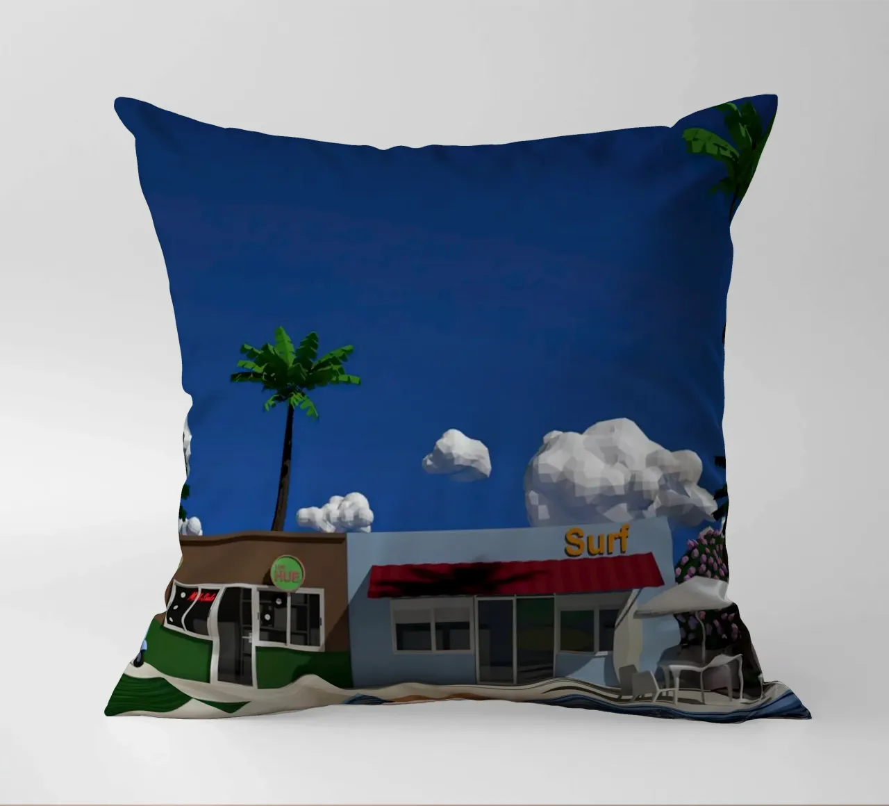 Scena low poly Hiroshi Nagai cuscino da MarshArt