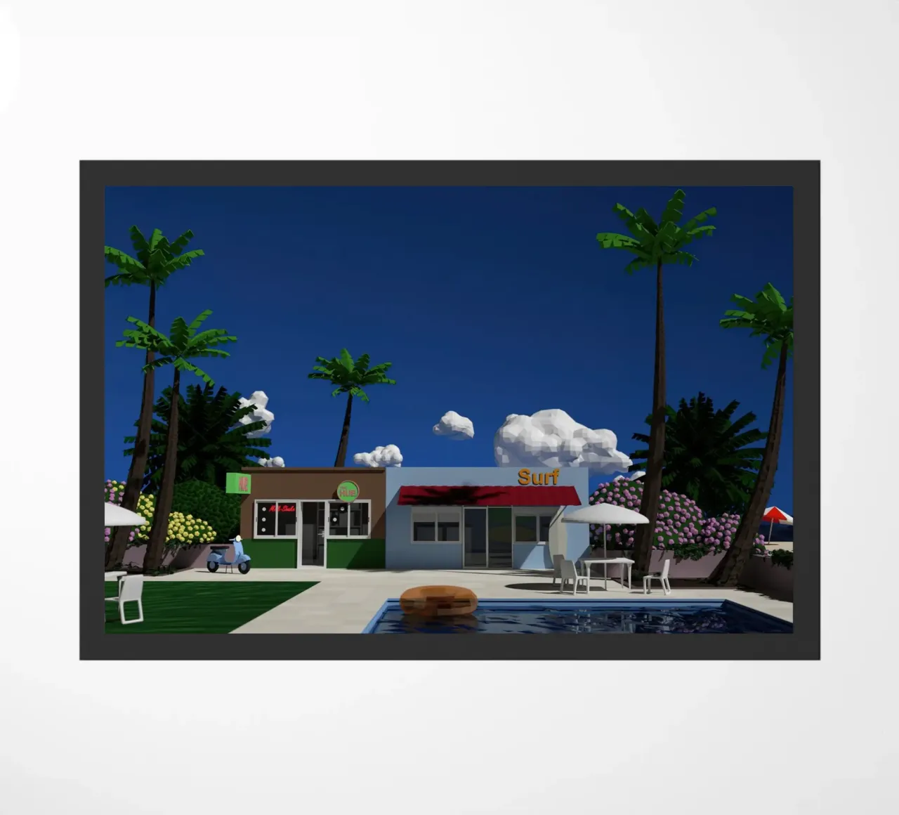 Scena low poly Hiroshi Nagai zerbino da MarshArt