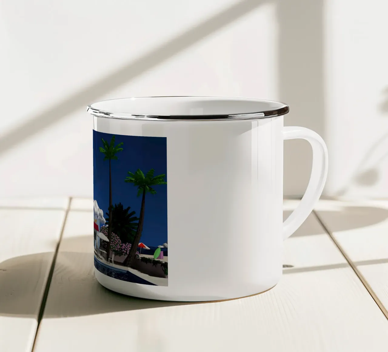 Scena low poly Hiroshi Nagai tazza in smalto da MarshArt