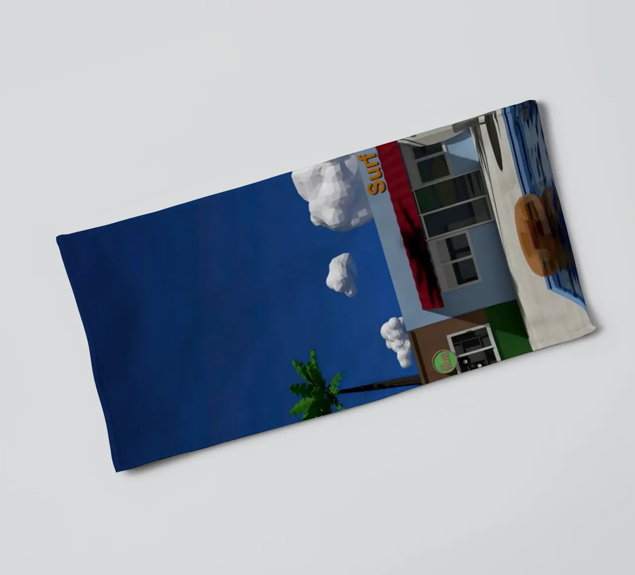 Scena low poly Hiroshi Nagai asciugamano da bagno da MarshArt