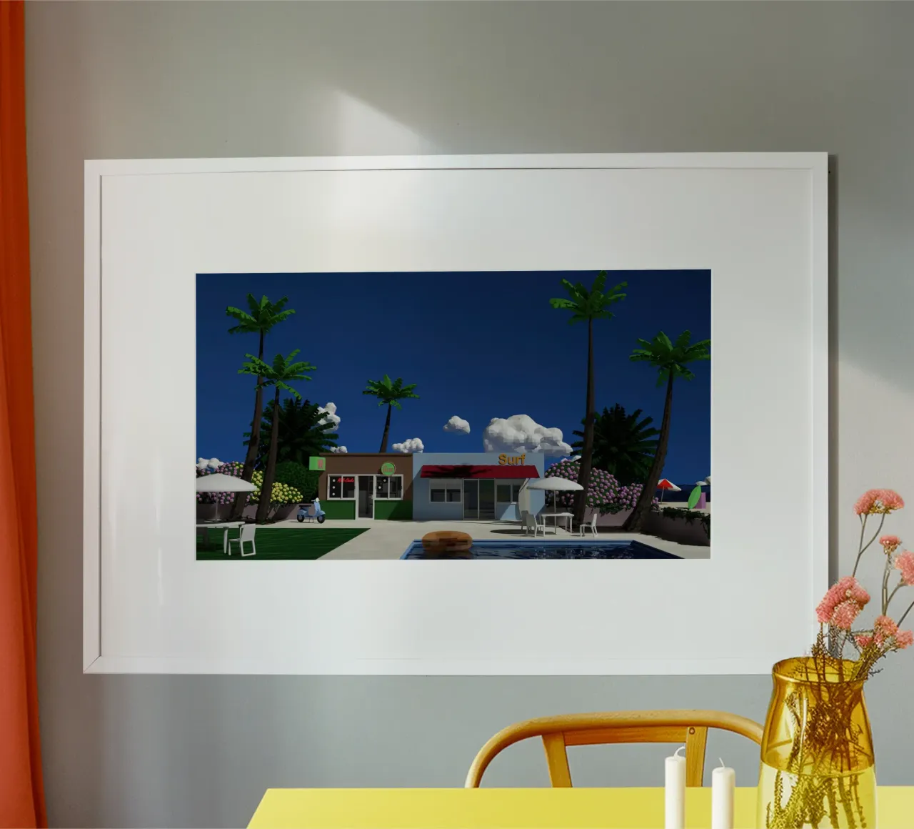 Scena low poly Hiroshi Nagai carta hahnemühle da MarshArt