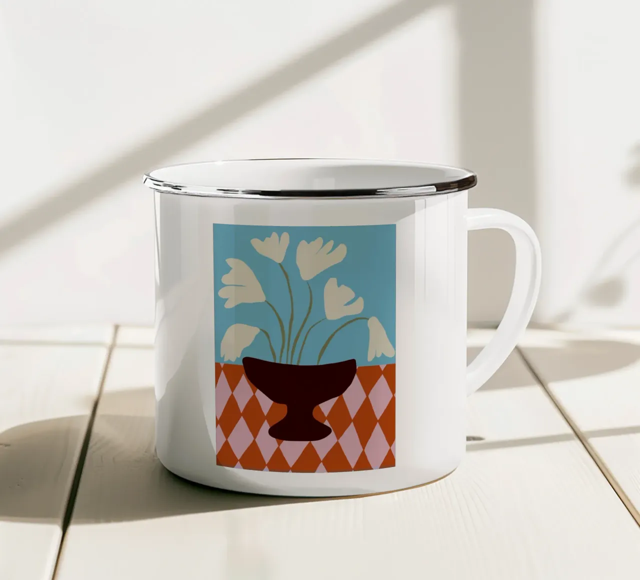 Buona fioritura tazza in smalto da Miho Art Studio