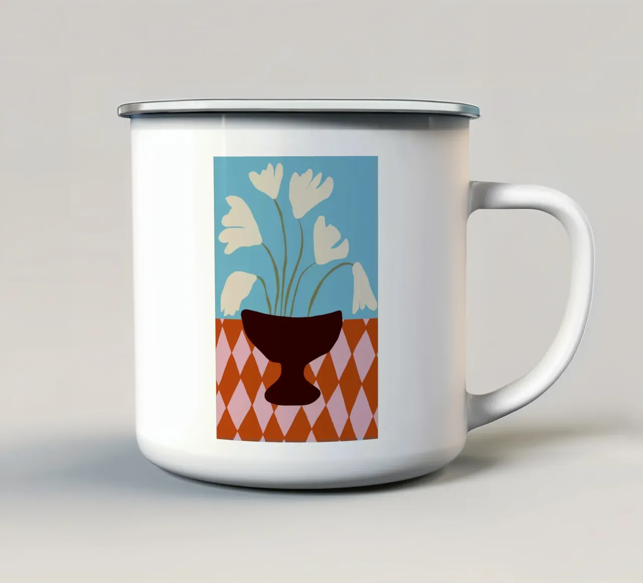 Buona fioritura tazza in smalto da Miho Art Studio