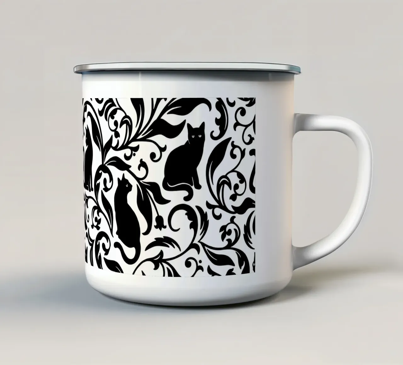Black Cats II tazza in smalto da Vivi Nicolin