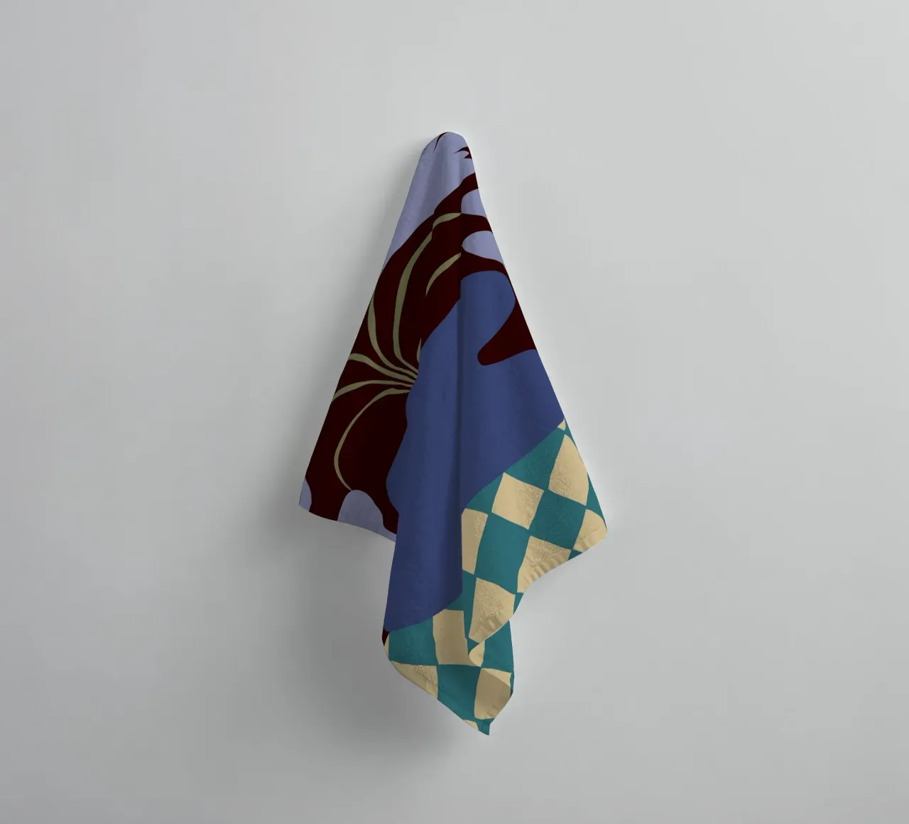 Purple pottery and dropping lily towel by Miho Art Studio