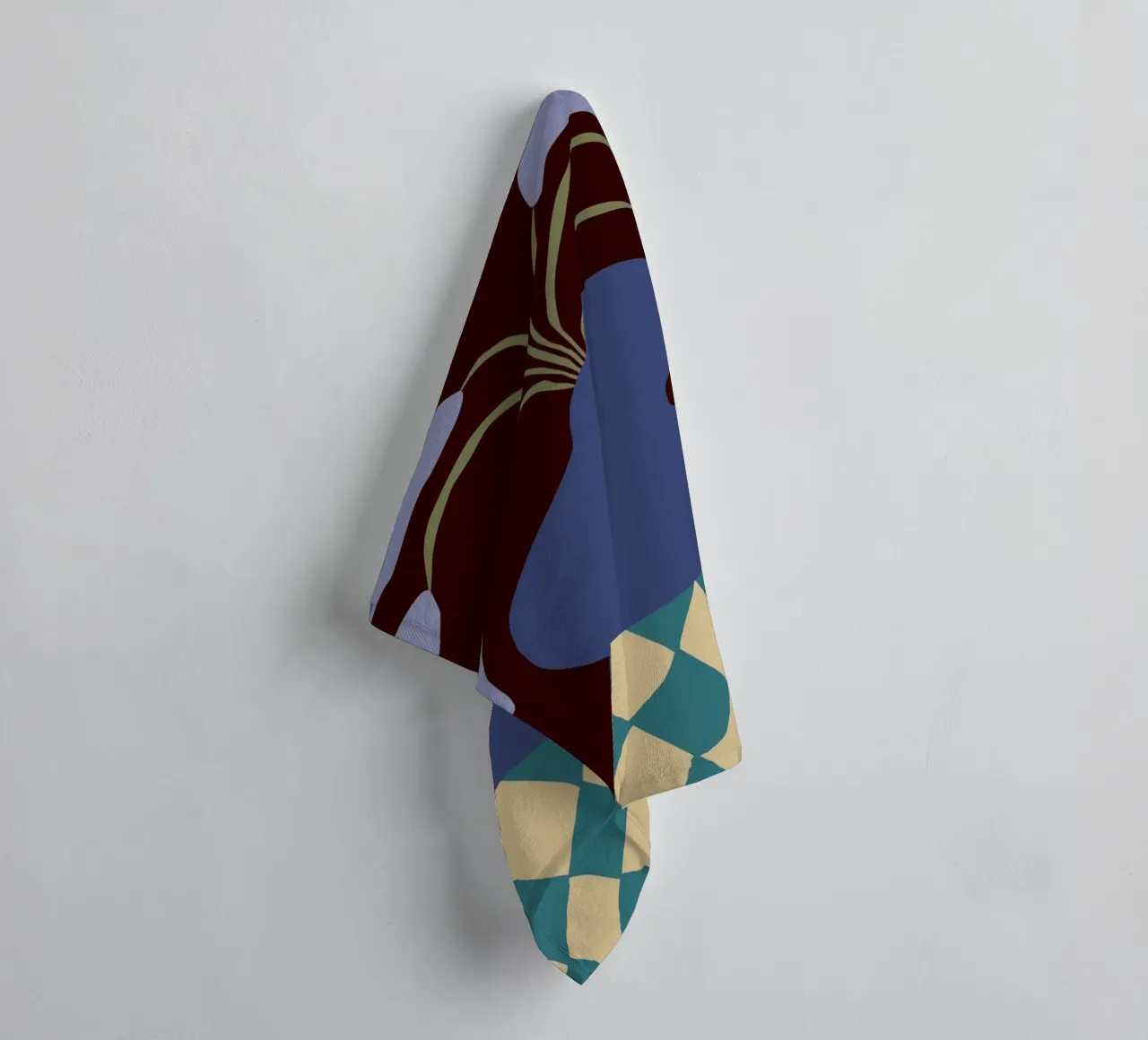 Purple pottery and dropping lily towel by Miho Art Studio