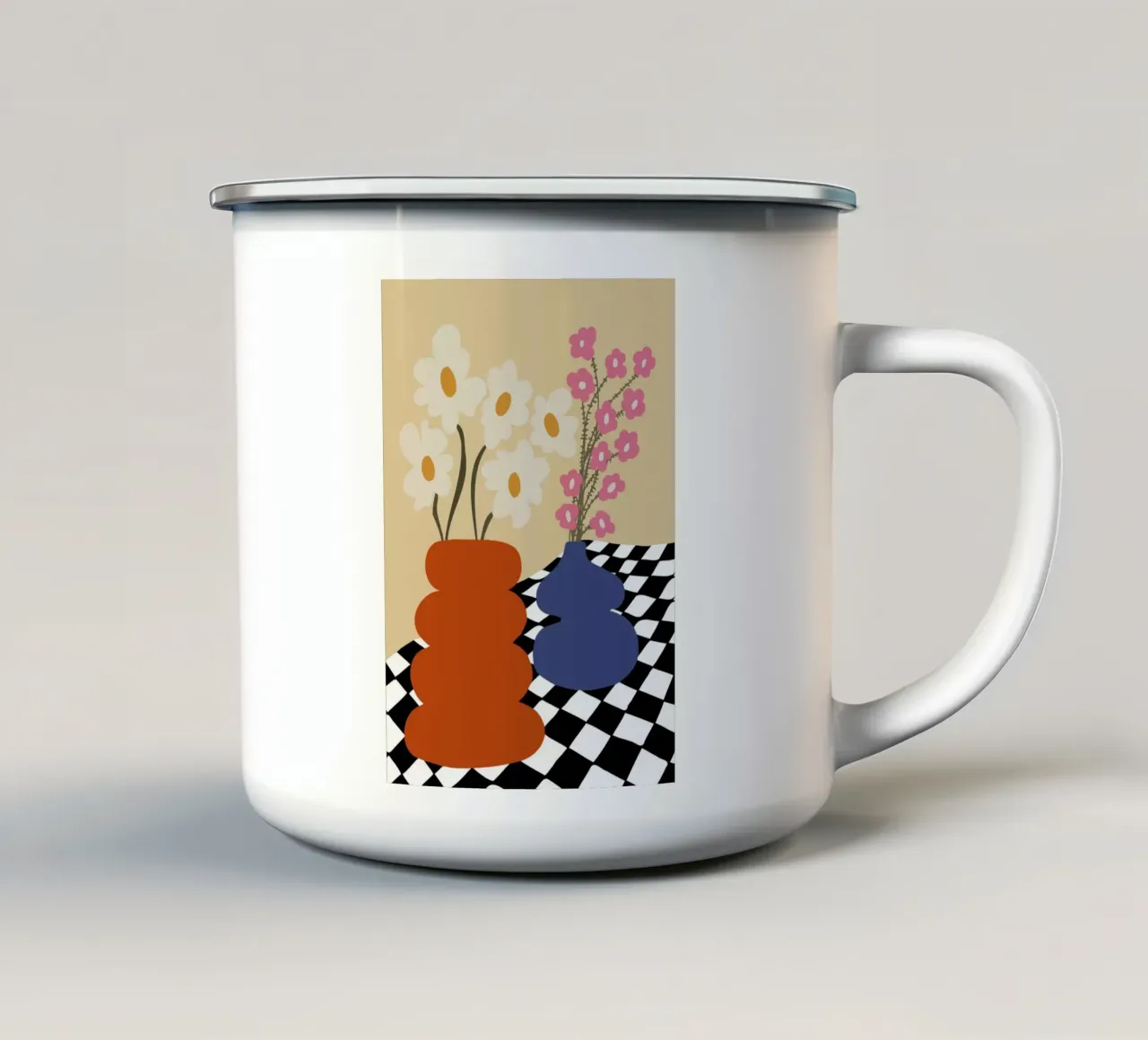 Due ceramiche in fiore tazza in smalto da Miho Art Studio