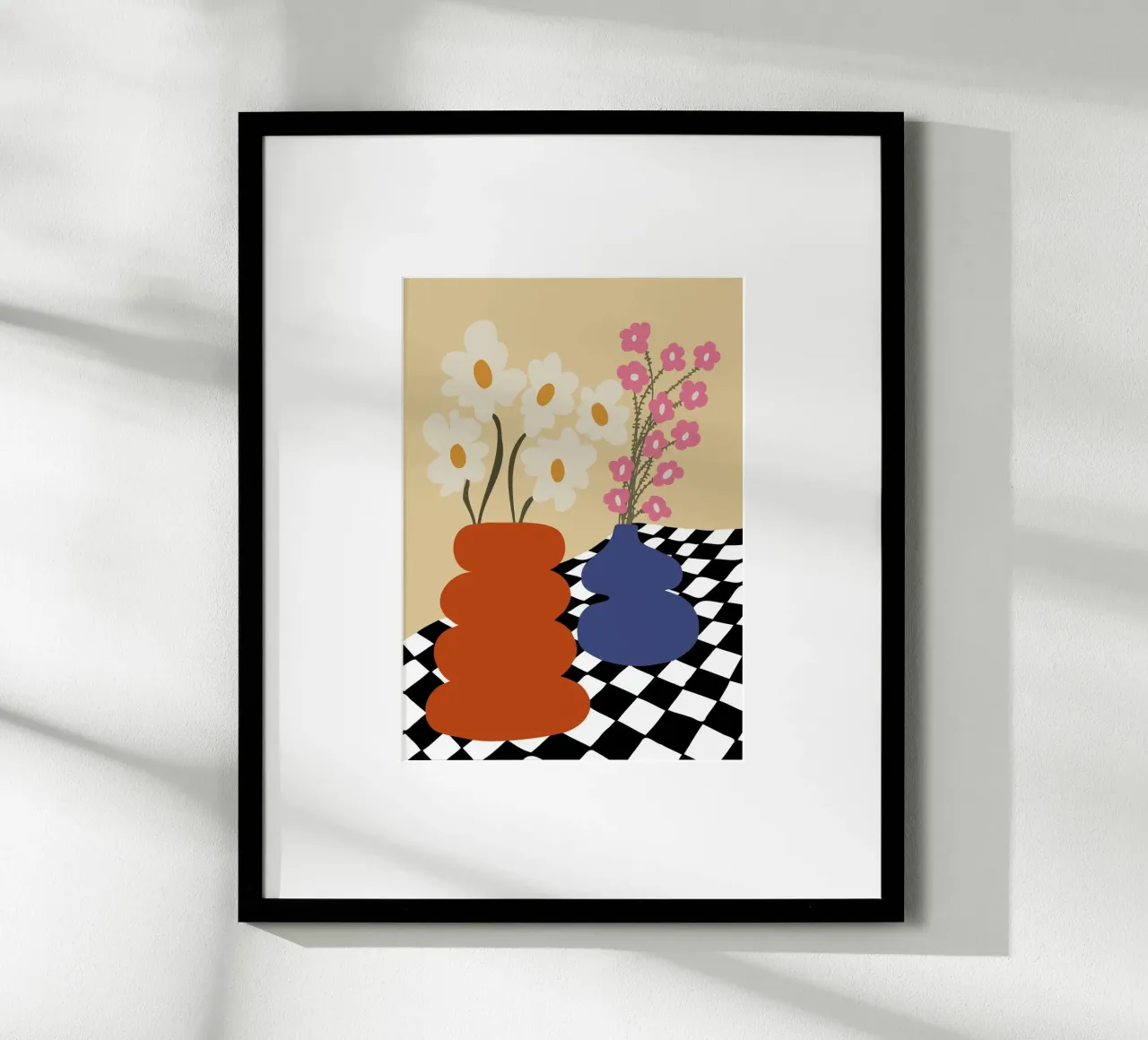Due ceramiche in fiore poster con telaio in alluminio da Miho Art Studio