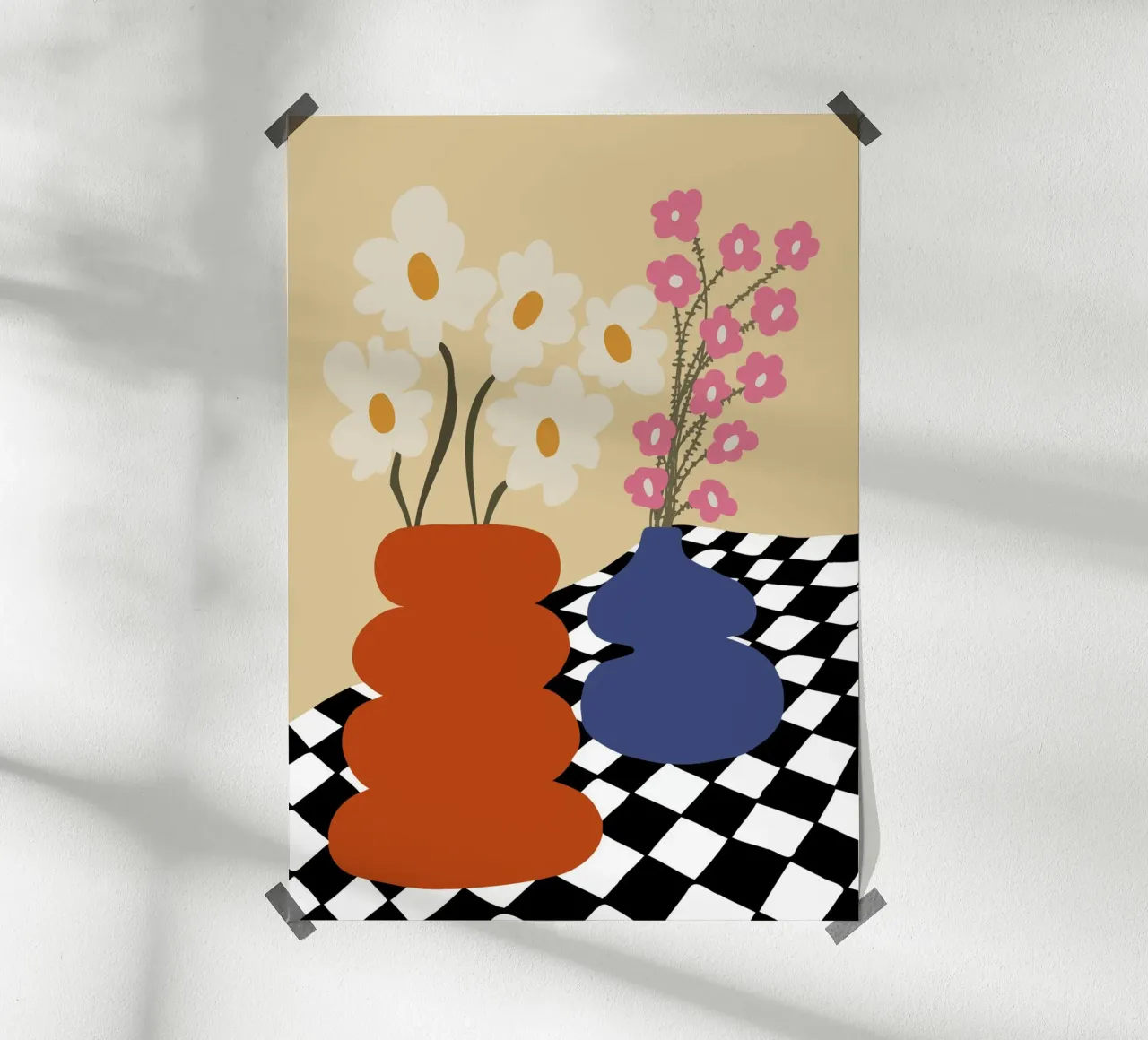 Due ceramiche in fiore poster con telaio in alluminio da Miho Art Studio