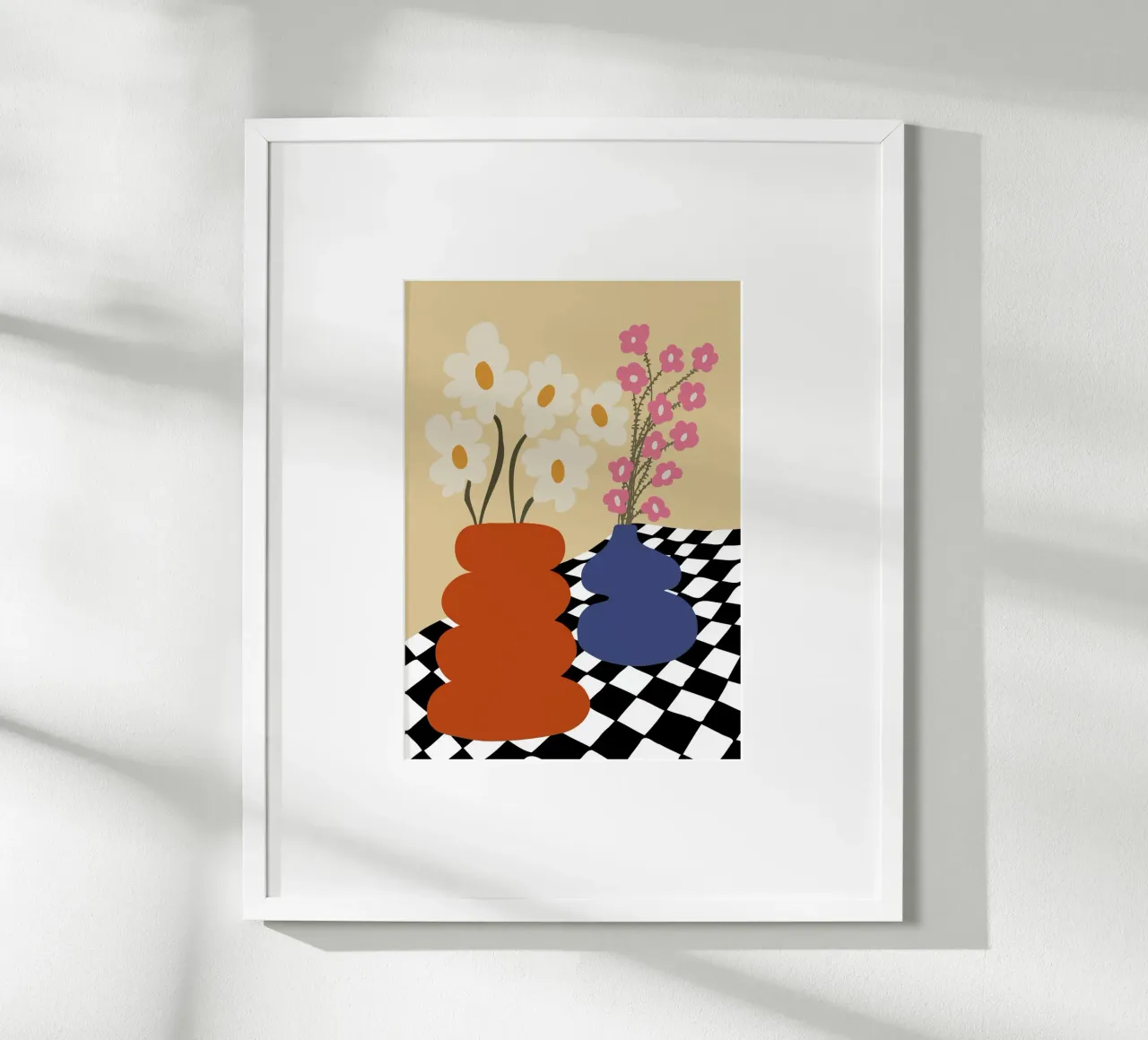 Due ceramiche in fiore poster con telaio in alluminio da Miho Art Studio