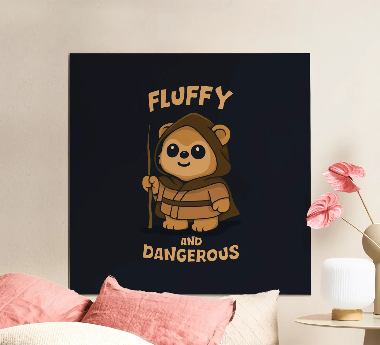 Soffice e pericoloso poster con telaio in legno da Loobs