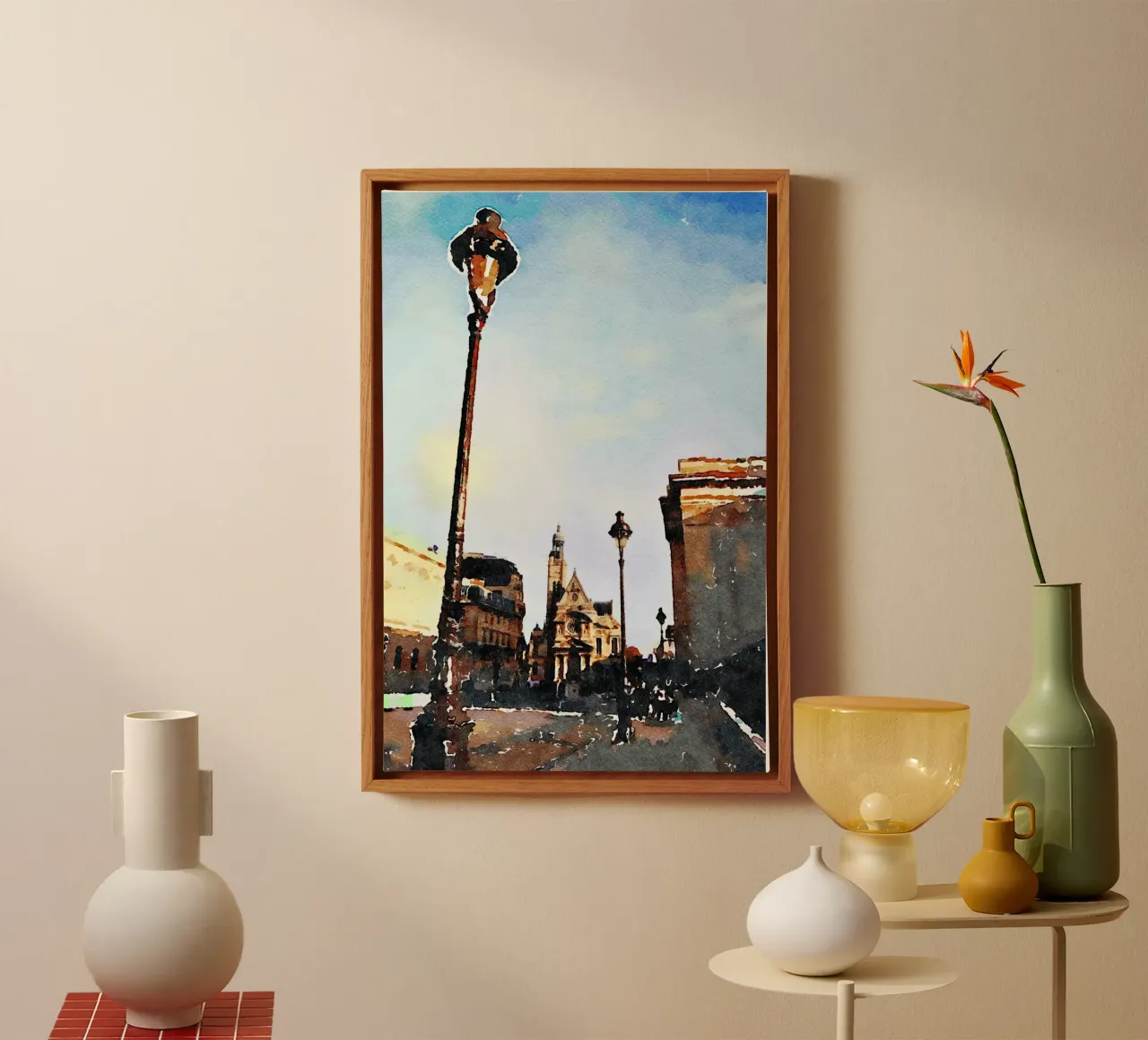 In Parijs canvas met Baklijst van Massimo Frascogna