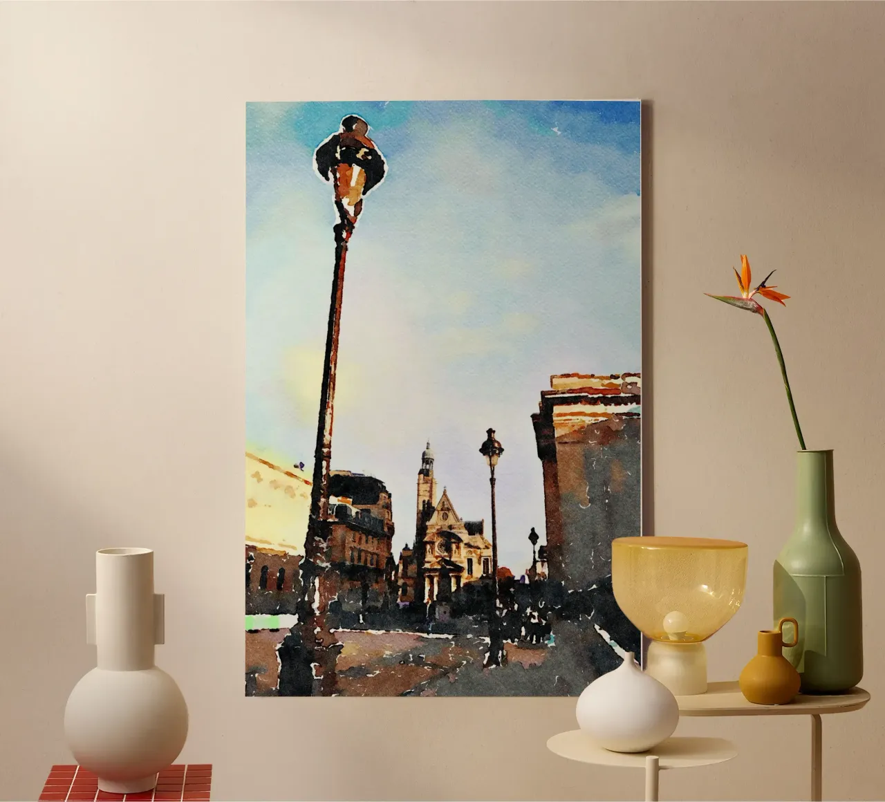 In Parijs canvas met Baklijst van Massimo Frascogna