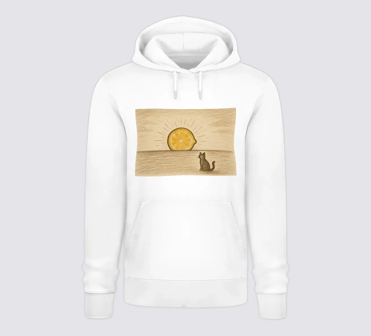 Limone Orizzonte felpa con cappuccio da LemonCat Studio