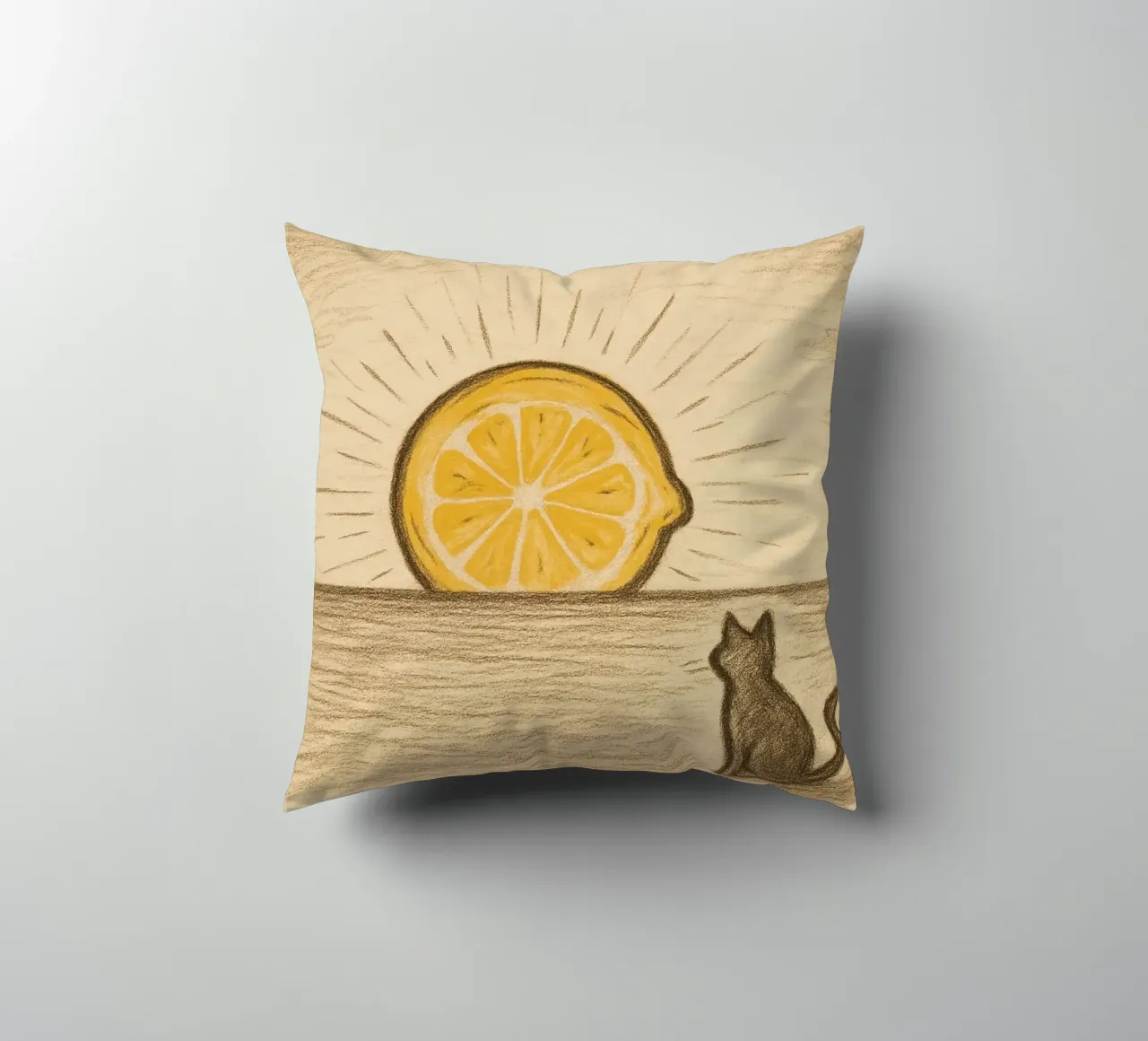 Limone Orizzonte cuscino da LemonCat Studio