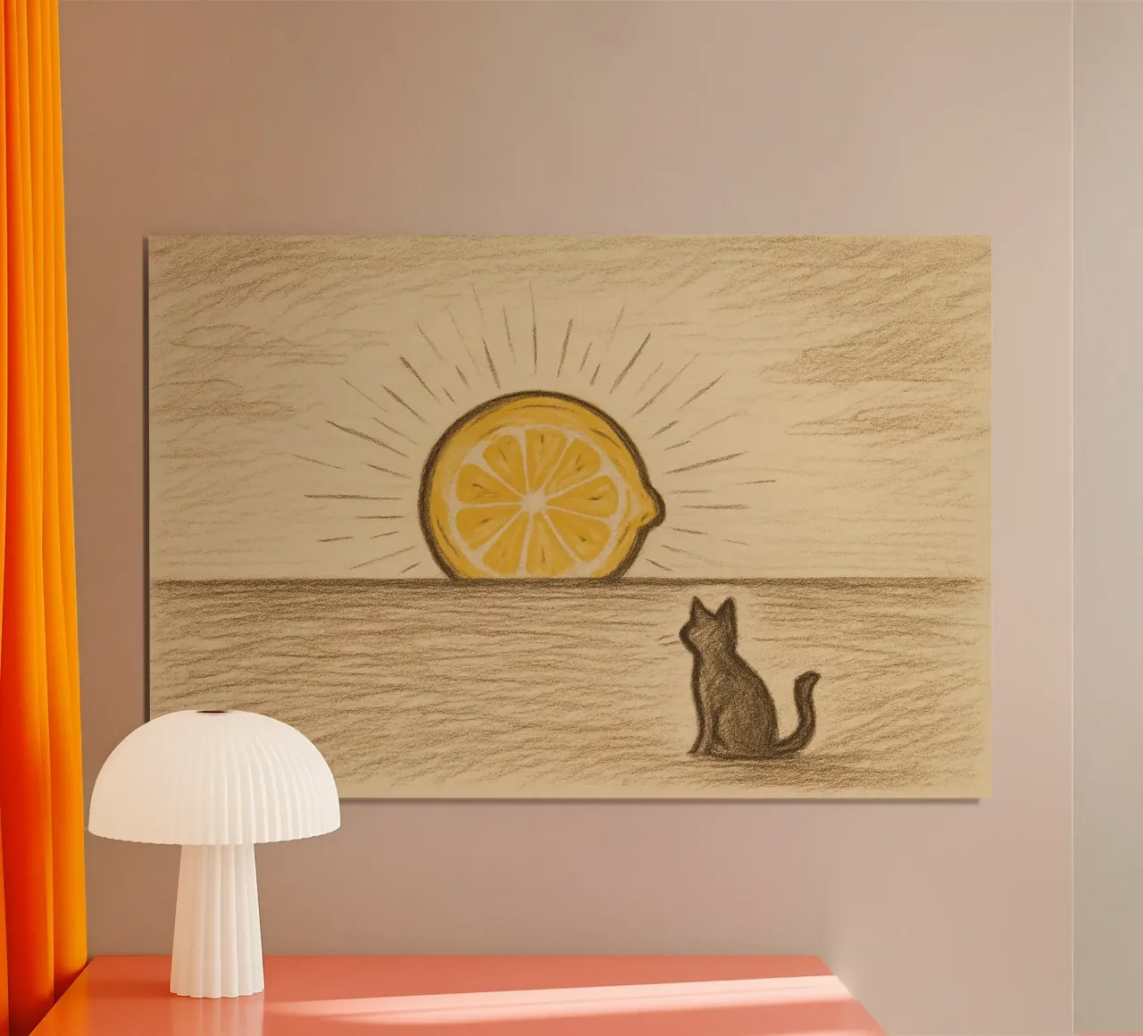 Limone Orizzonte poster con telaio in plastica da LemonCat Studio