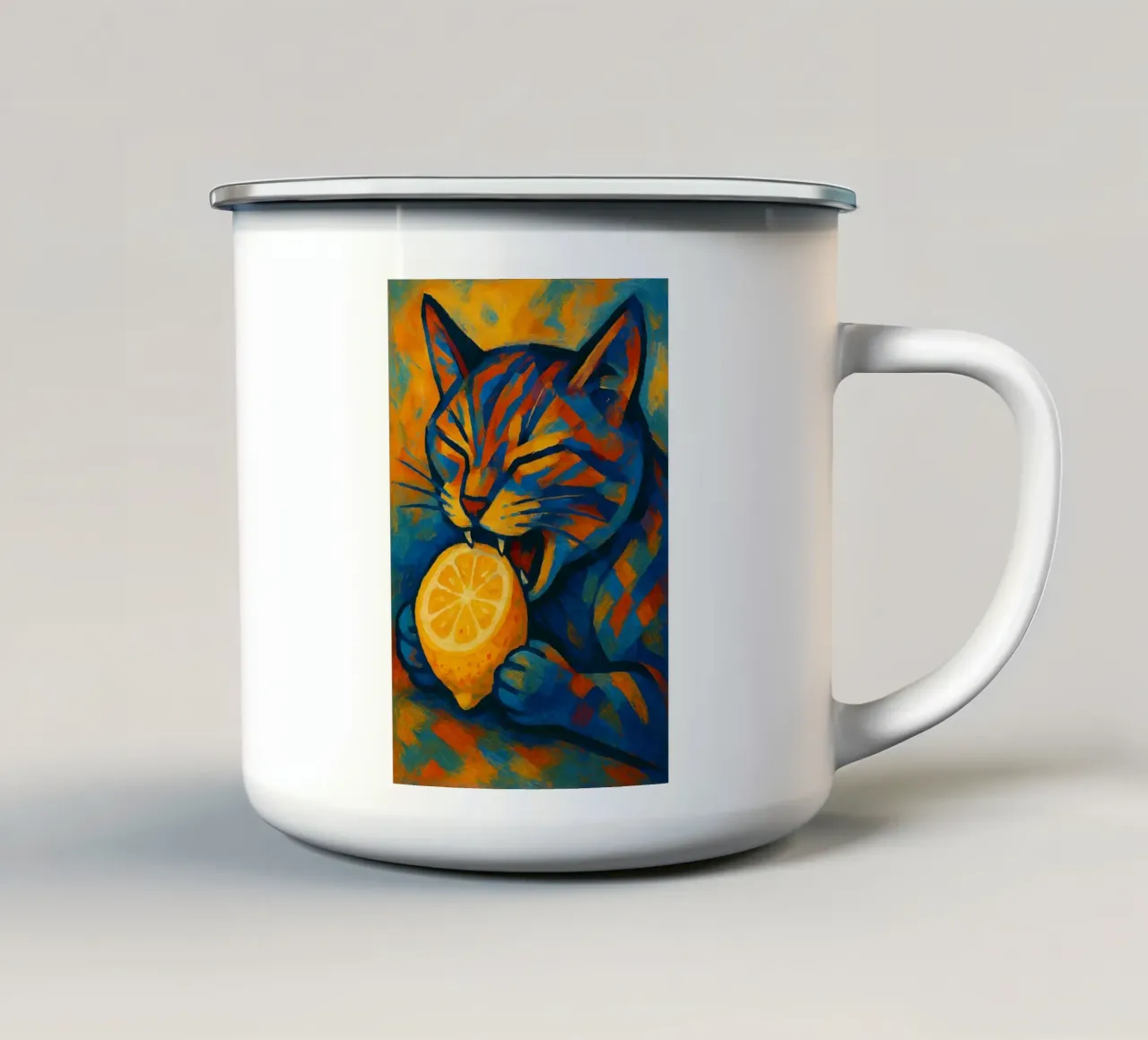 The Sour Bite tazza in smalto da LemonCat Studio