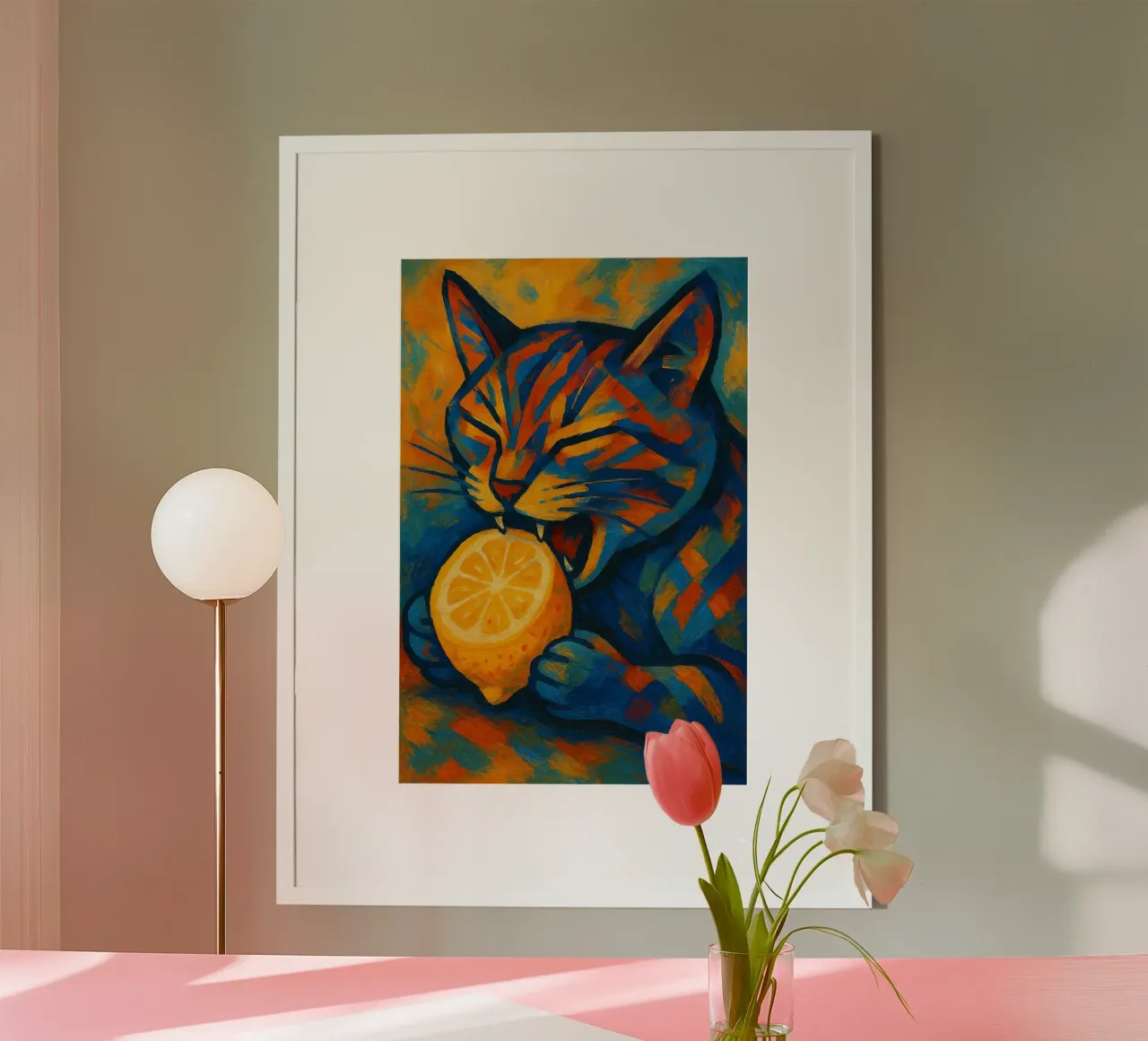 The Sour Bite poster con telaio in plastica da LemonCat Studio