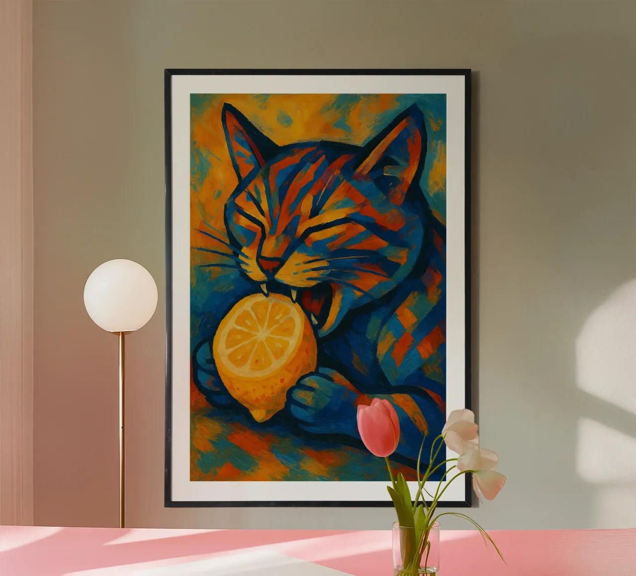 The Sour Bite poster con telaio in plastica da LemonCat Studio