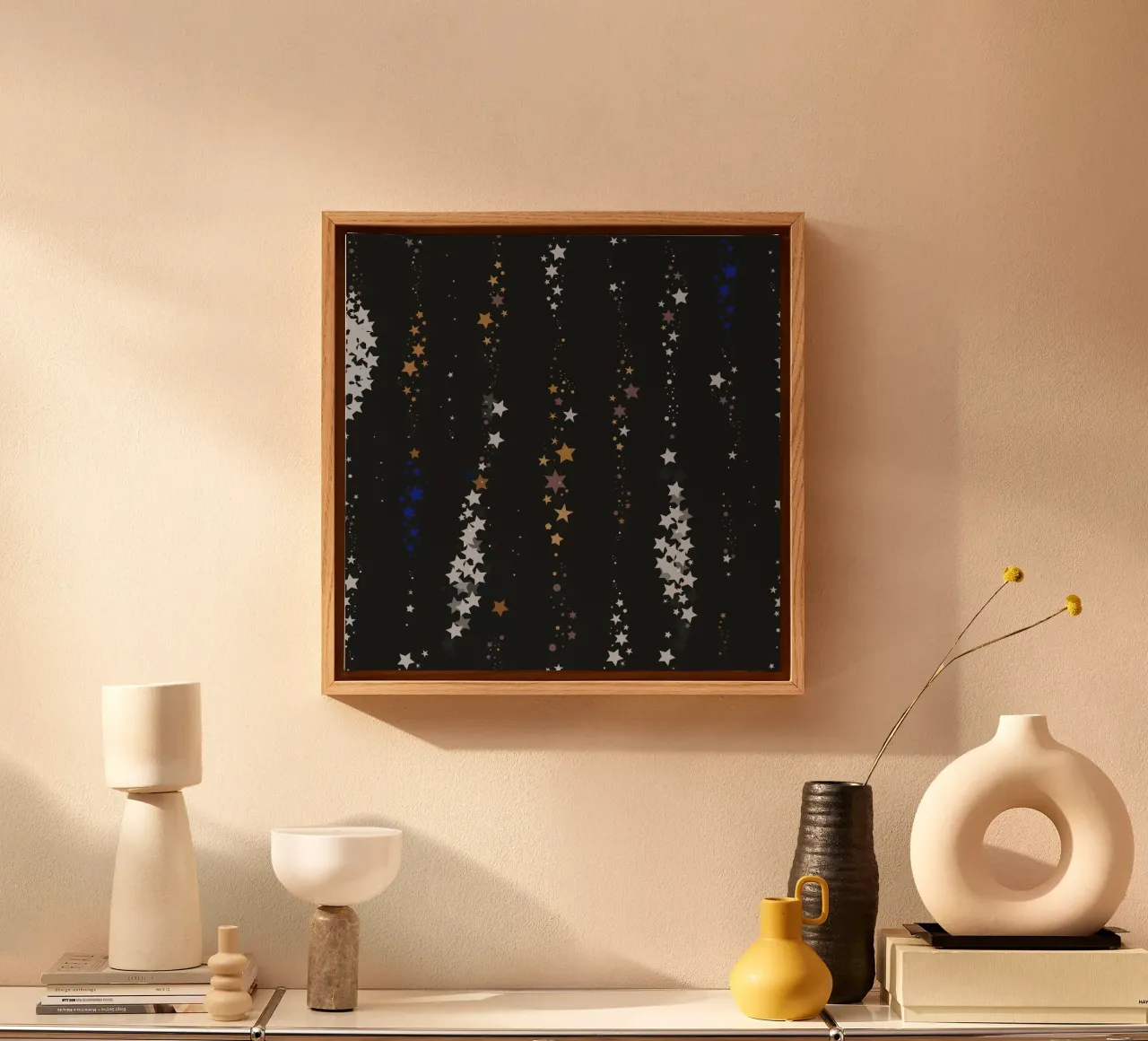 Stelle oro tela con Cornice a cassetta da gulsengunel
