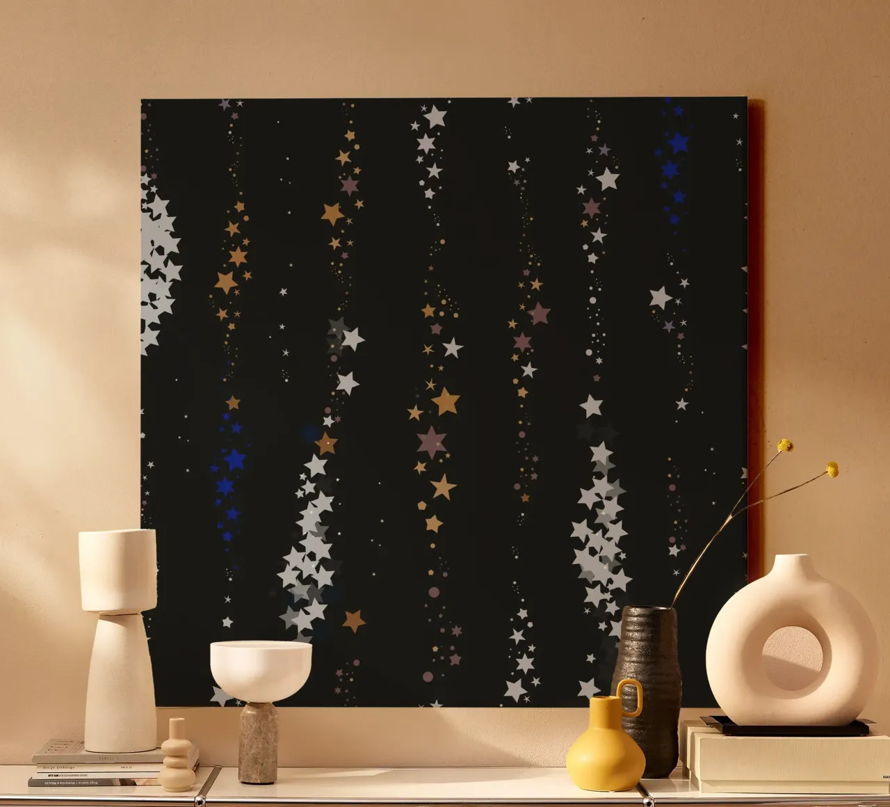 Stelle oro tela con Cornice a cassetta da gulsengunel