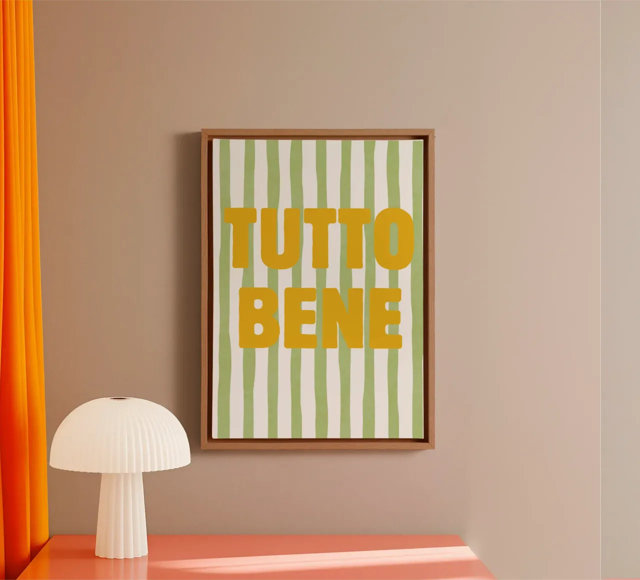 Tutto Bene tela con Cornice a cassetta da typostudio