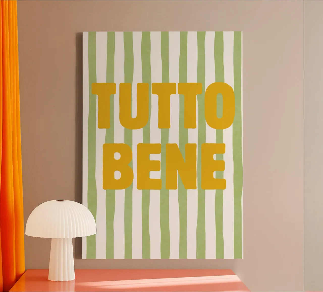 Tutto Bene tela con Cornice a cassetta da typostudio
