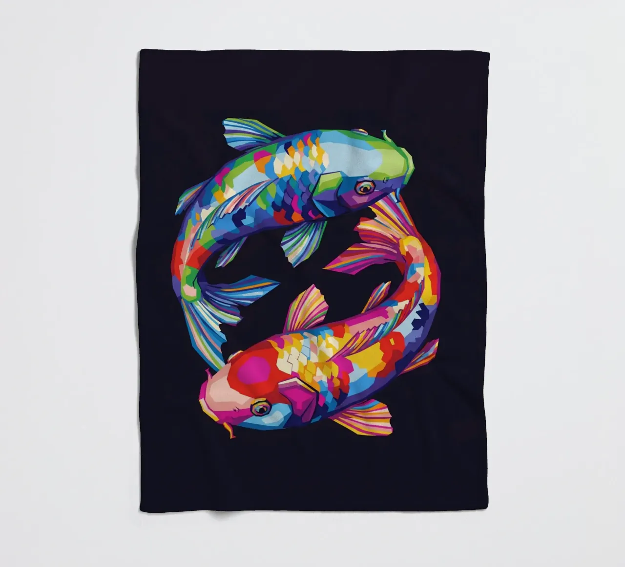 Pesce koi Yin Yang coperta in pile da Wild Life studio