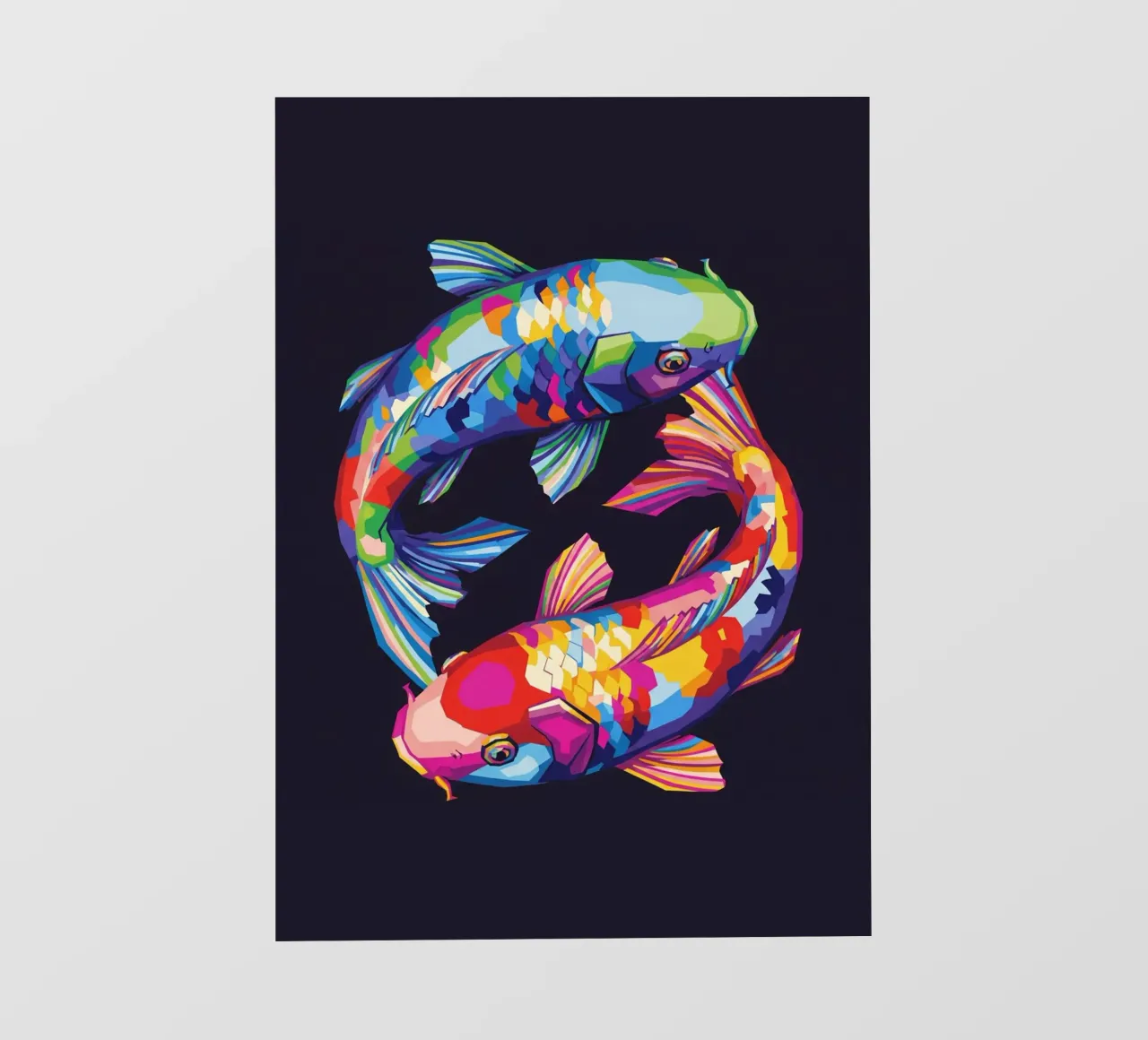 Pesce koi Yin Yang pellicola backlit da Wild Life studio