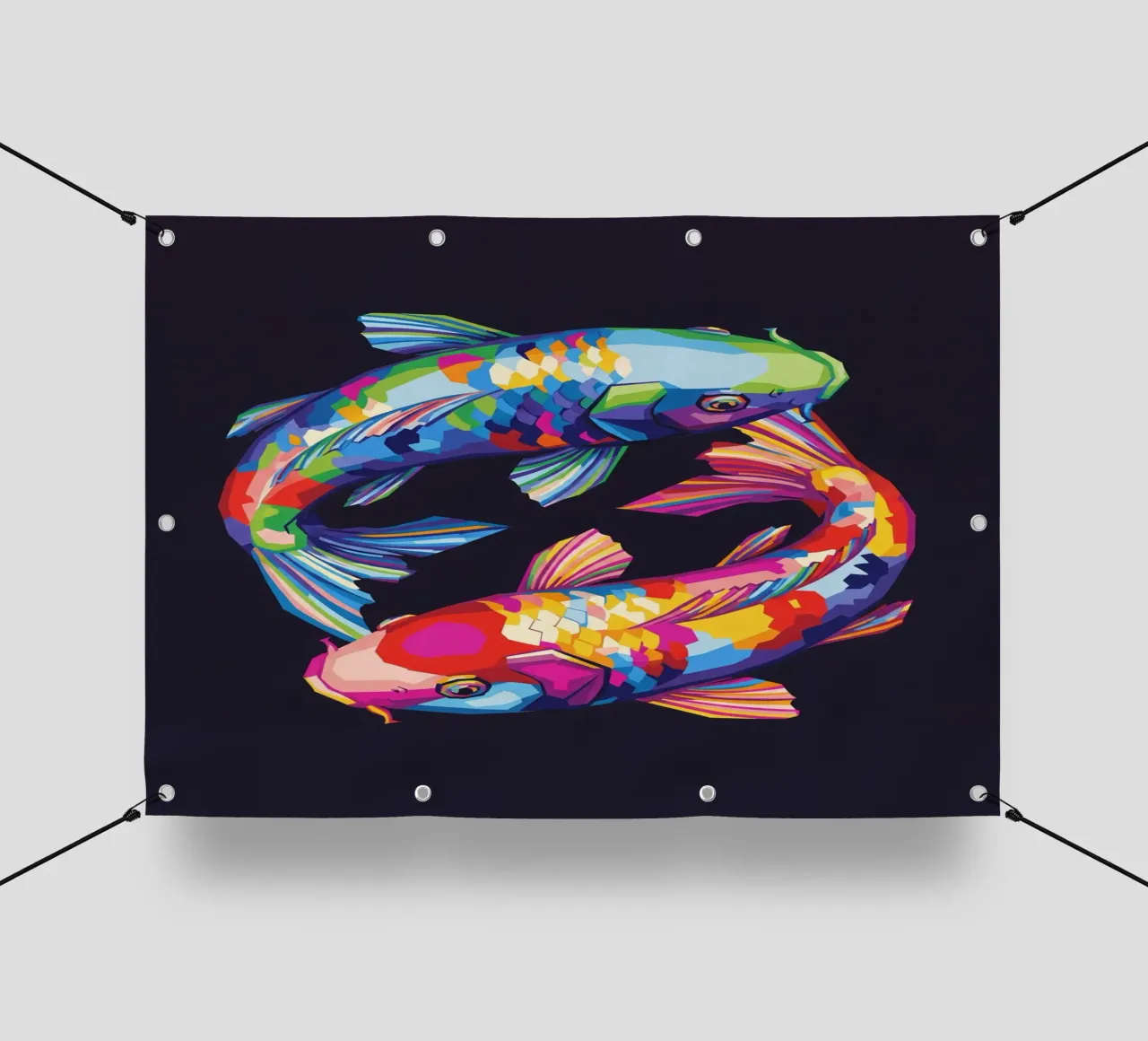 Pesce koi Yin Yang telo in pvc da Wild Life studio