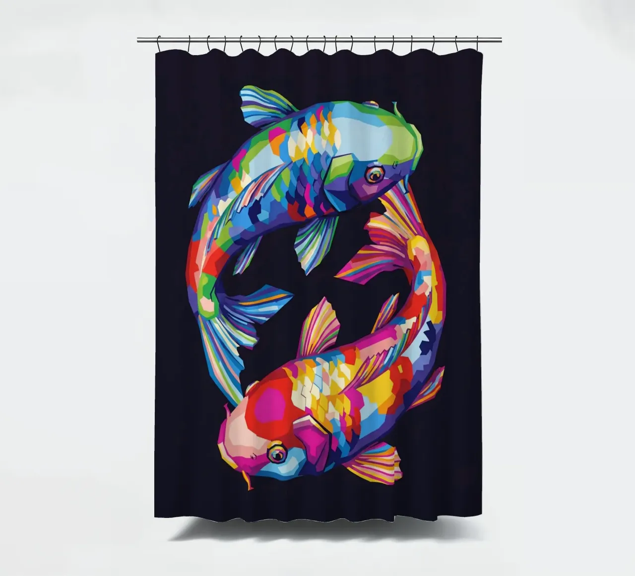 Pesce koi Yin Yang tenda da doccia da Wild Life studio