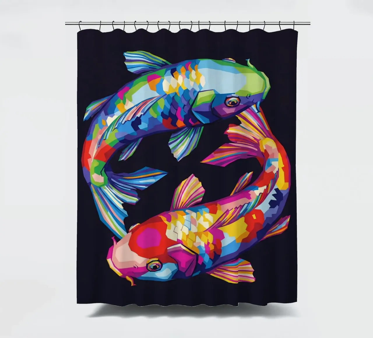 Pesce koi Yin Yang tenda da doccia da Wild Life studio