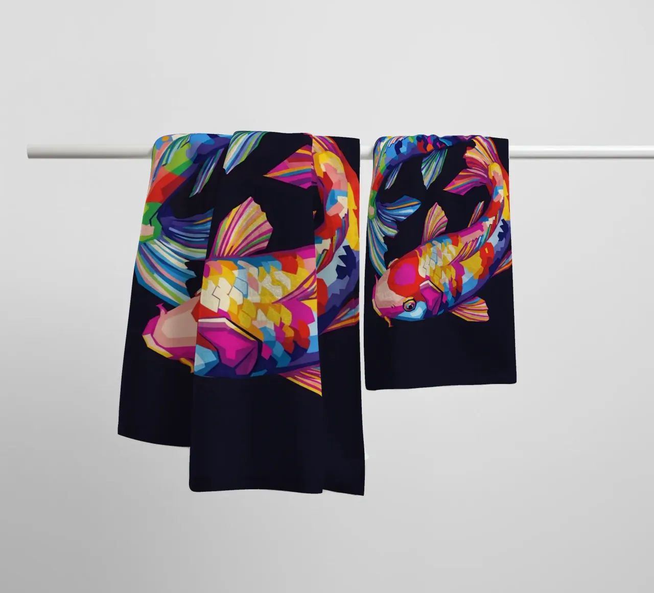 Pesce koi Yin Yang asciugamano da bagno da Wild Life studio