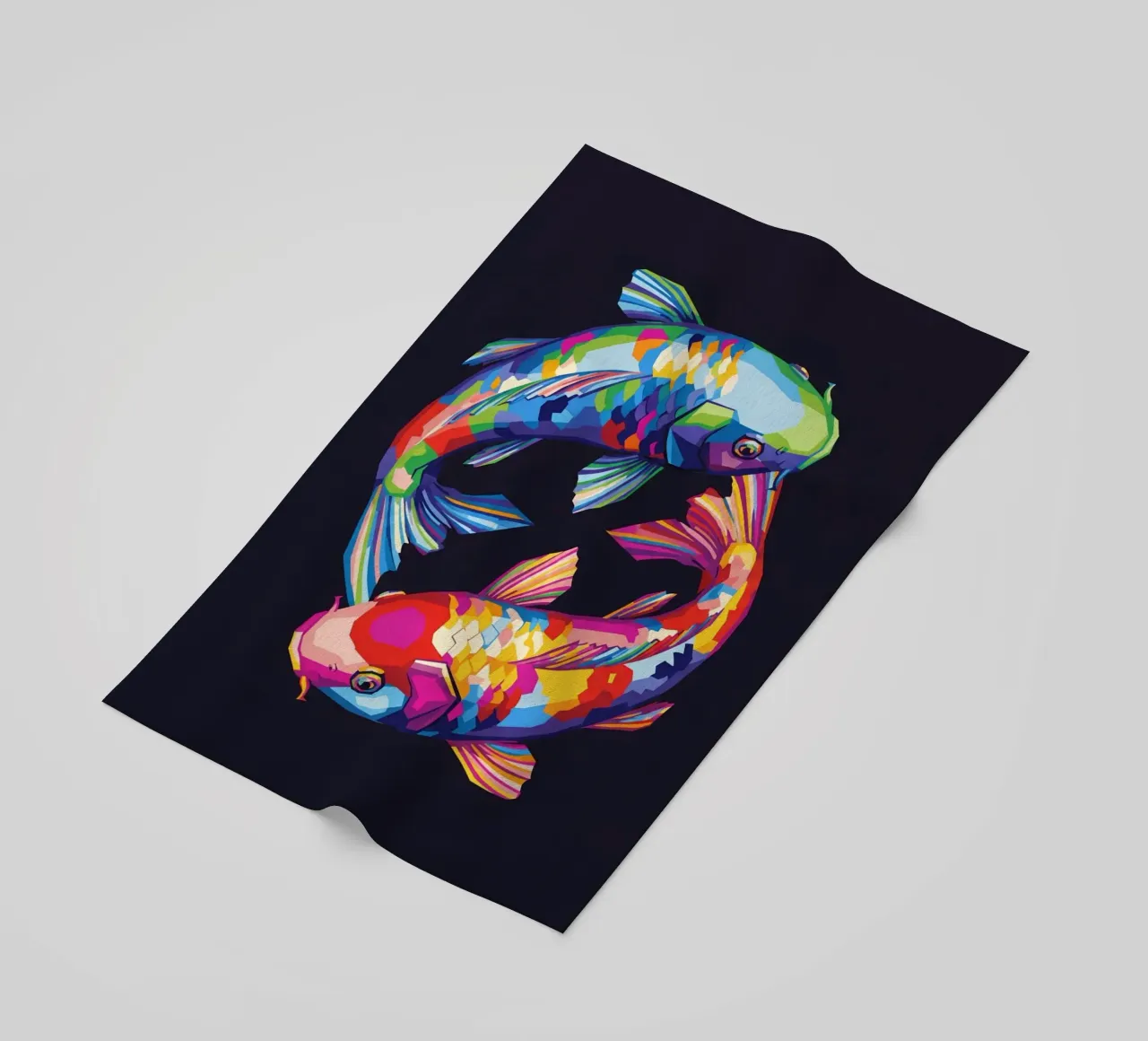 Pesce koi Yin Yang telo mare da Wild Life studio