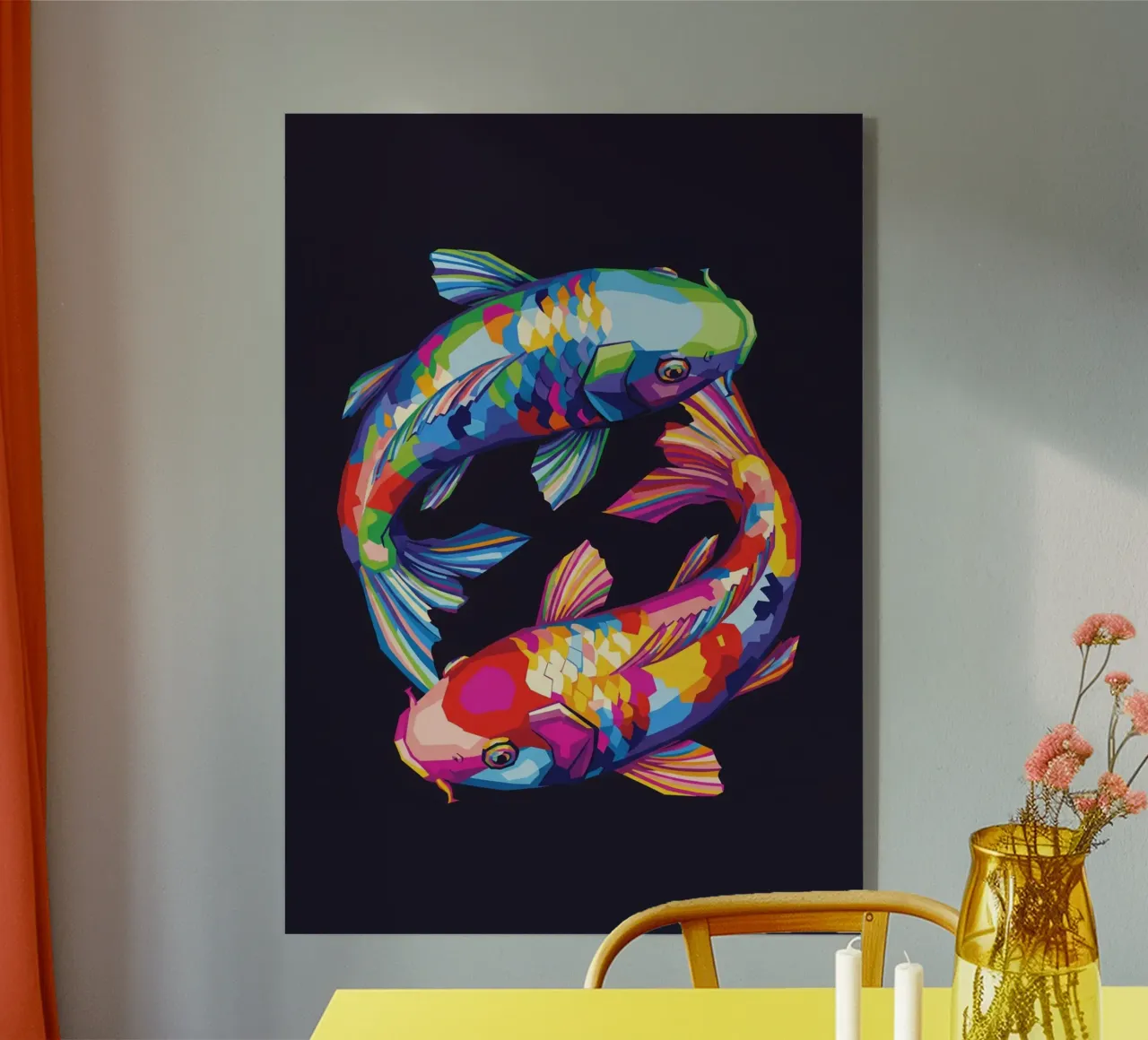 Pesce koi Yin Yang plexiglass da Wild Life studio