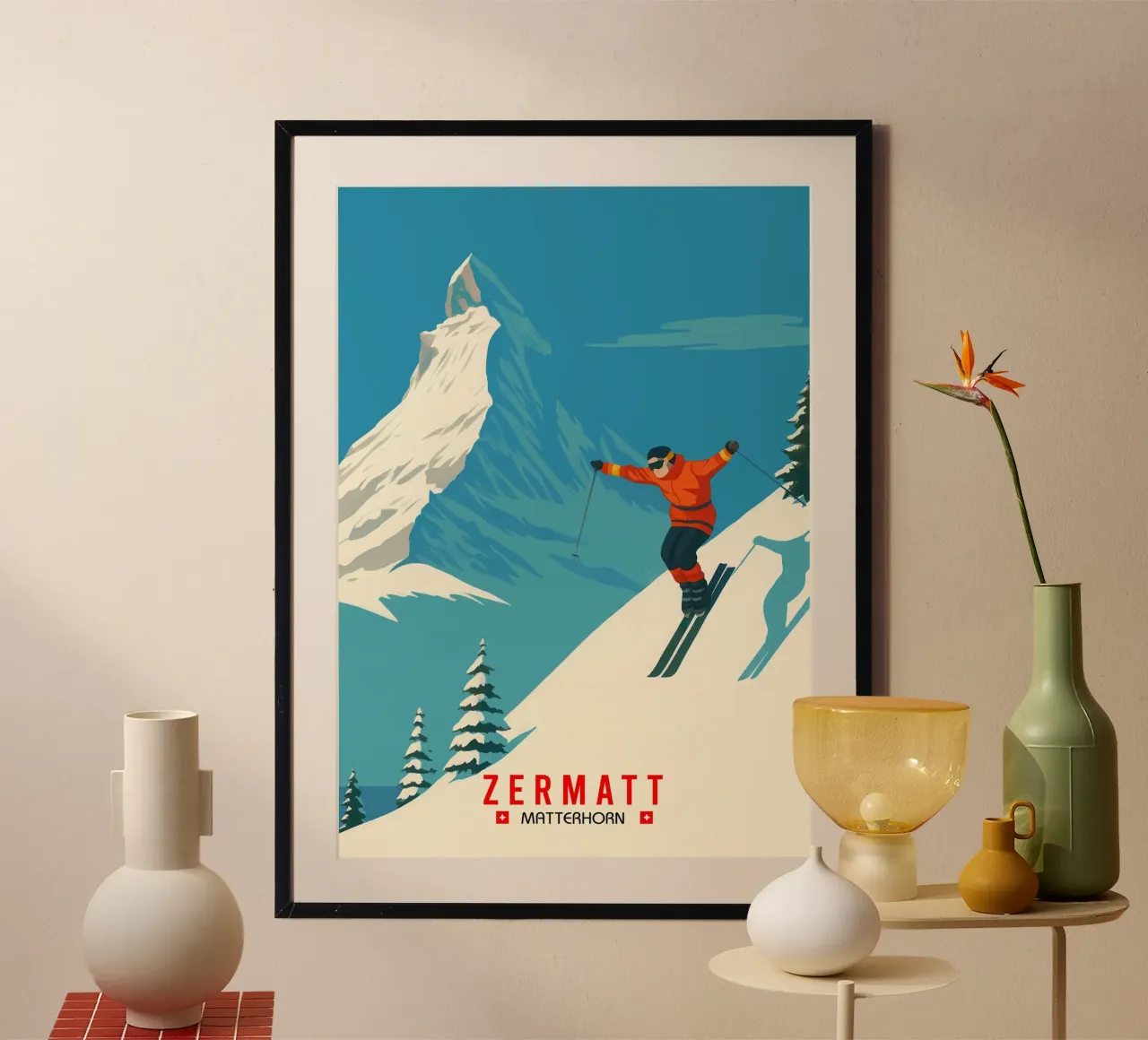 Zermatt & the Matterhorn poster da Attaboy Dsgn