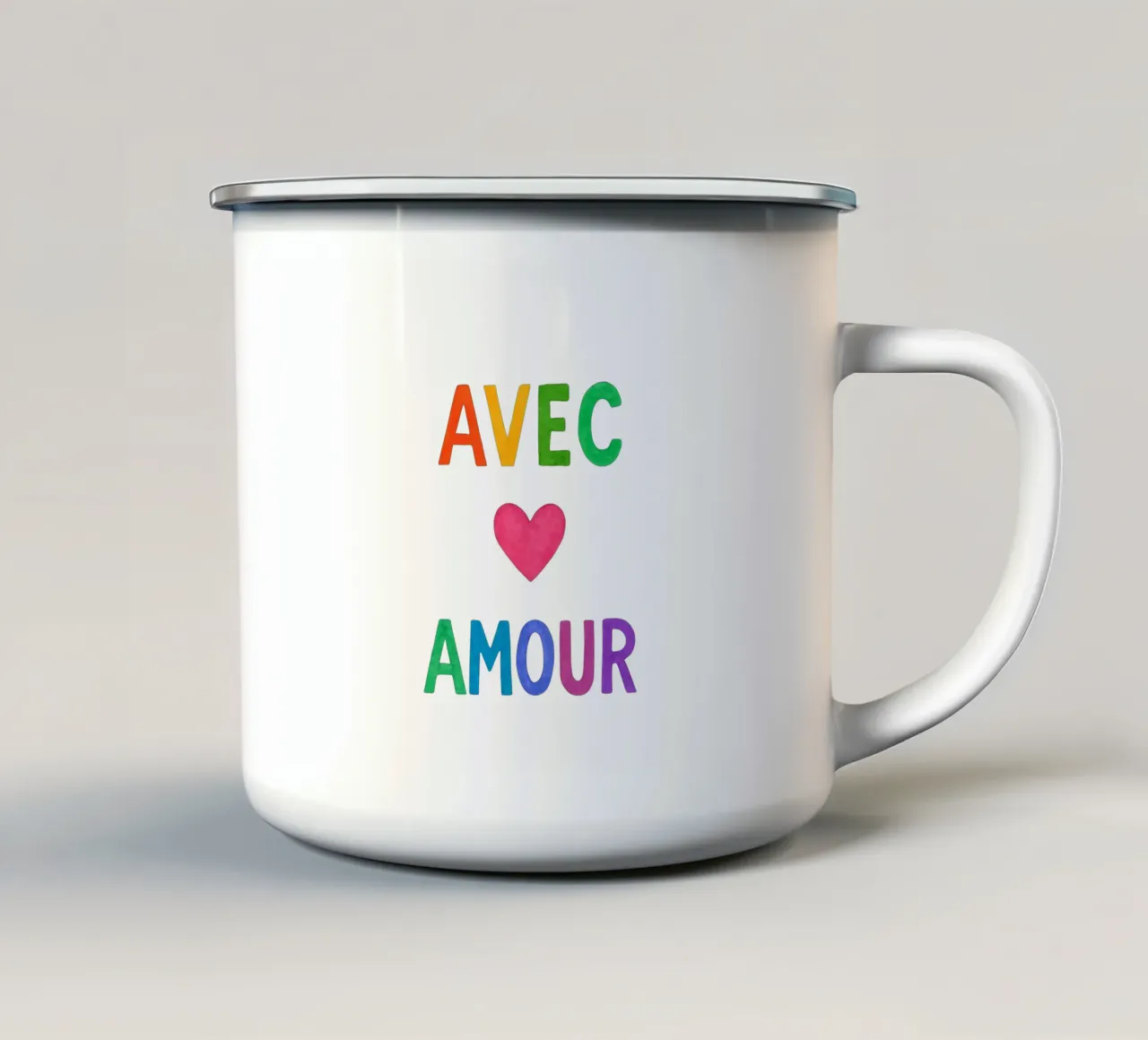 Con amore tazza in smalto da typostudio