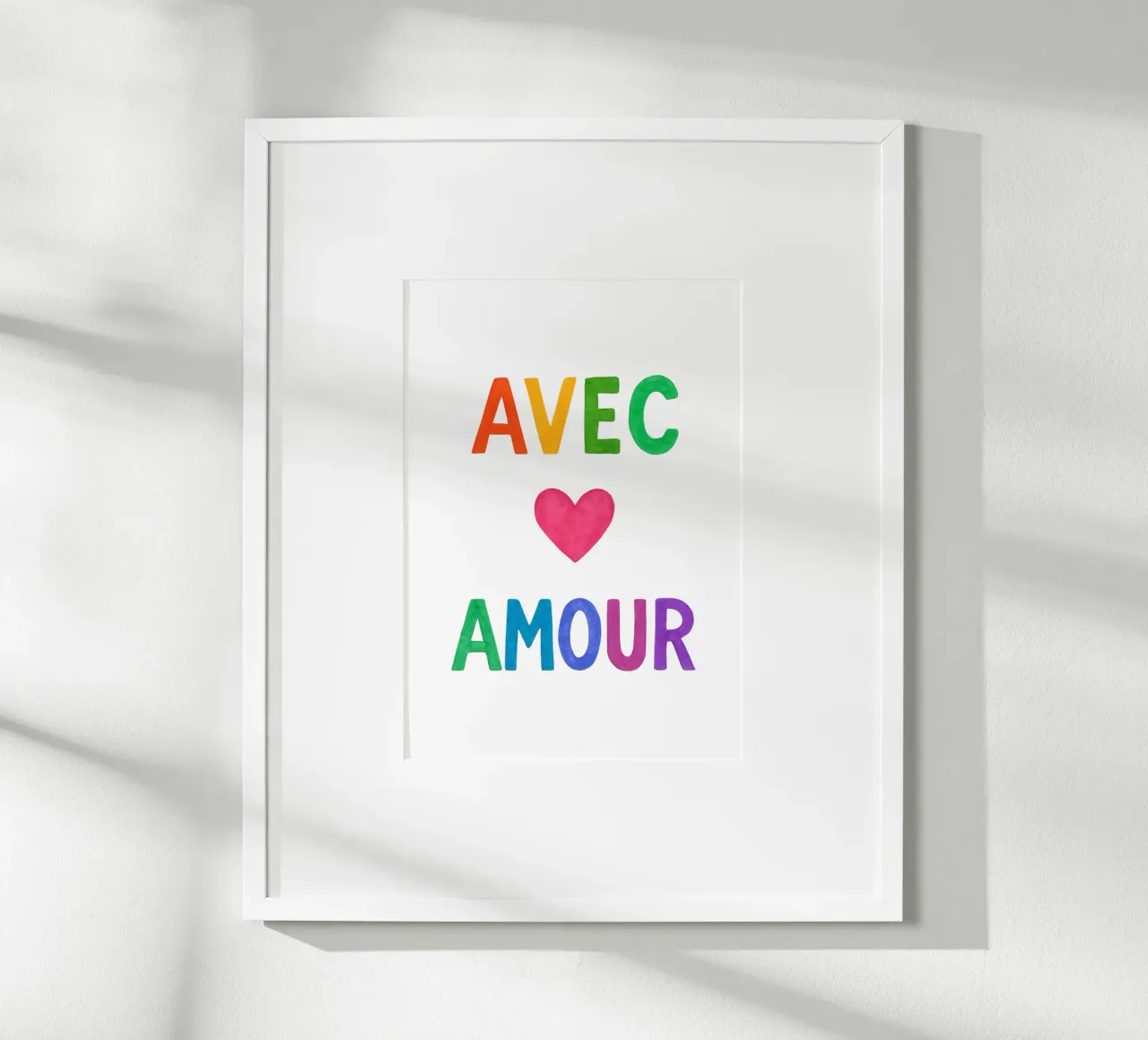 Con amore poster con telaio in alluminio da typostudio